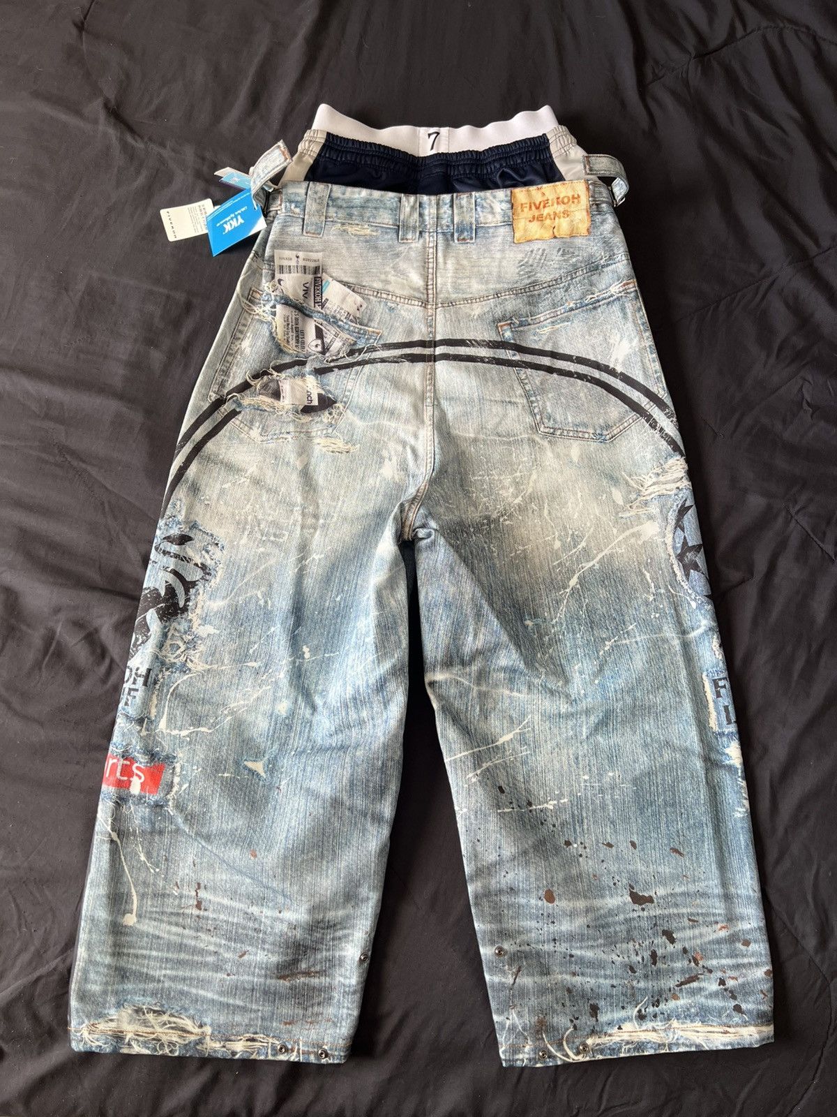Other Fivekoh S-King Loose Fit Layered Jeans Size US 30 / EU 46 - 3 Thumbnail