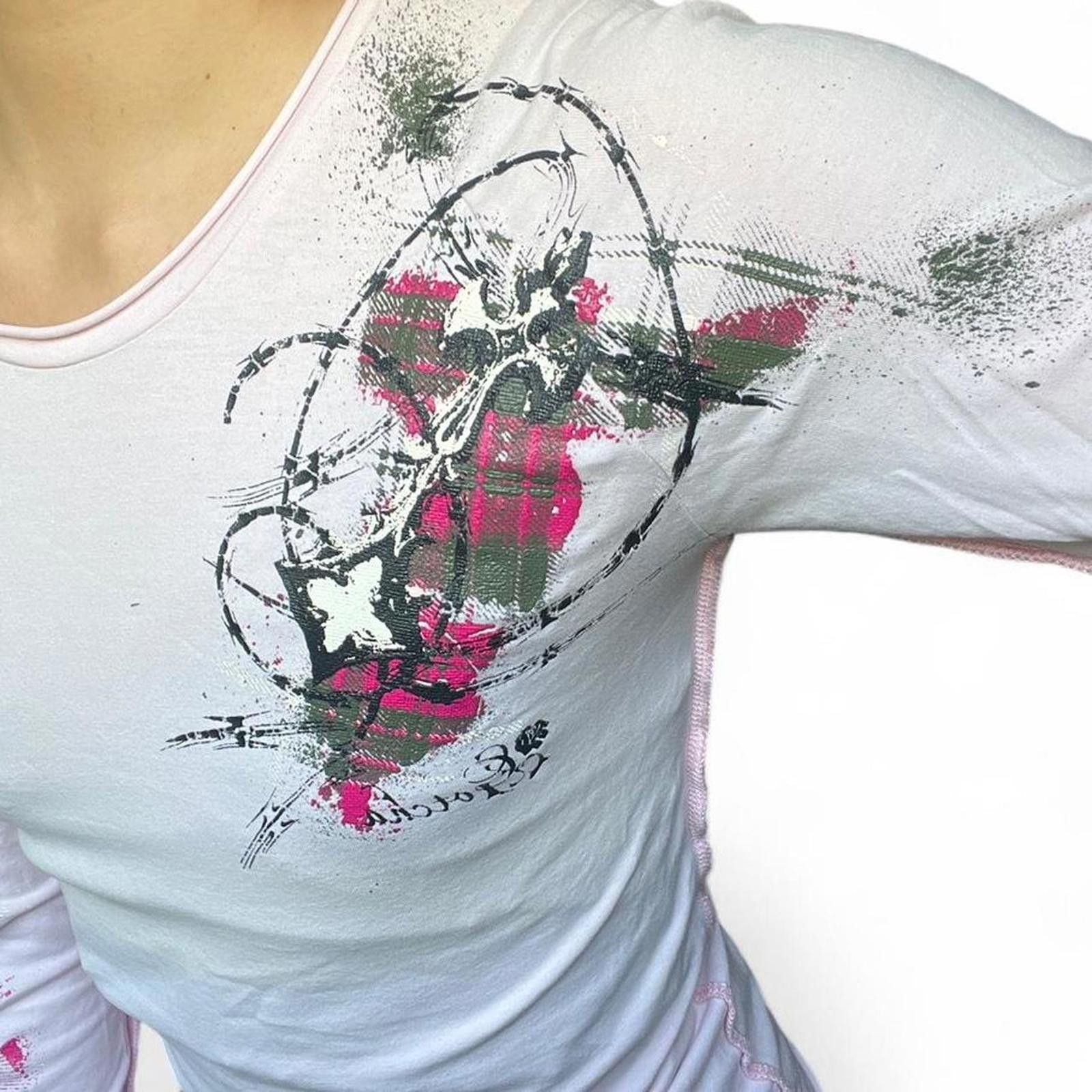 Gotcha Gotcha vintage pink long sleeve top with print Size S / US 4 / IT 40 - 2 Thumbnail