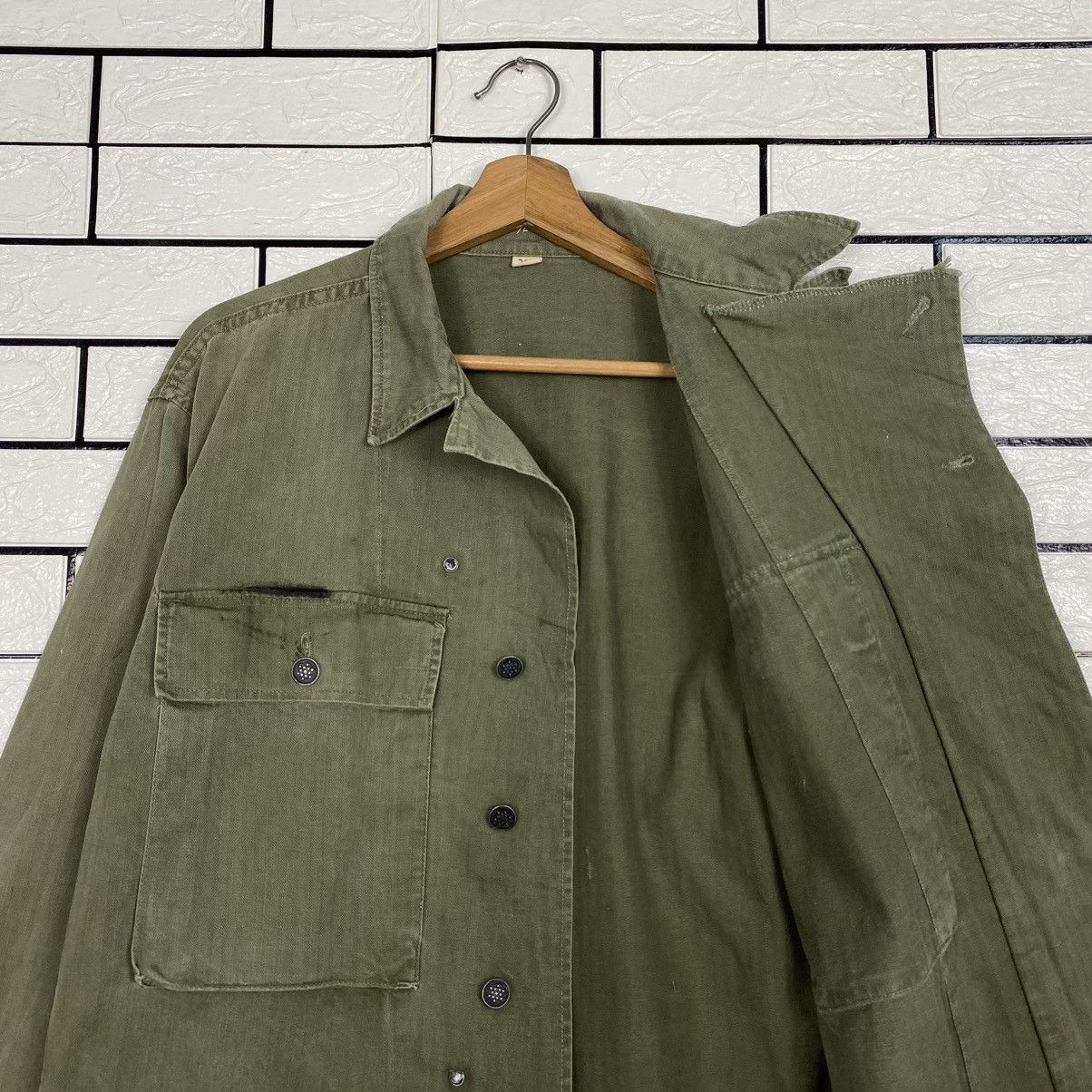 Vintage 🔥TRUE VINTAGE 40’s 13 STARS BUTTON HBT JACKET MILITARY USN Size US M / EU 48-50 / 2 - 13 Thumbnail