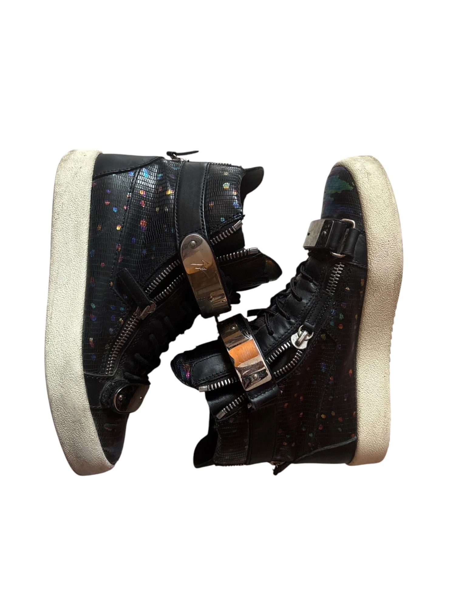 Giuseppe Zanotti Giuseppe Zanotti Lizard Silver Strap Sneaker c. 2013 Size US 8 / EU 41 - 1 Thumbnail