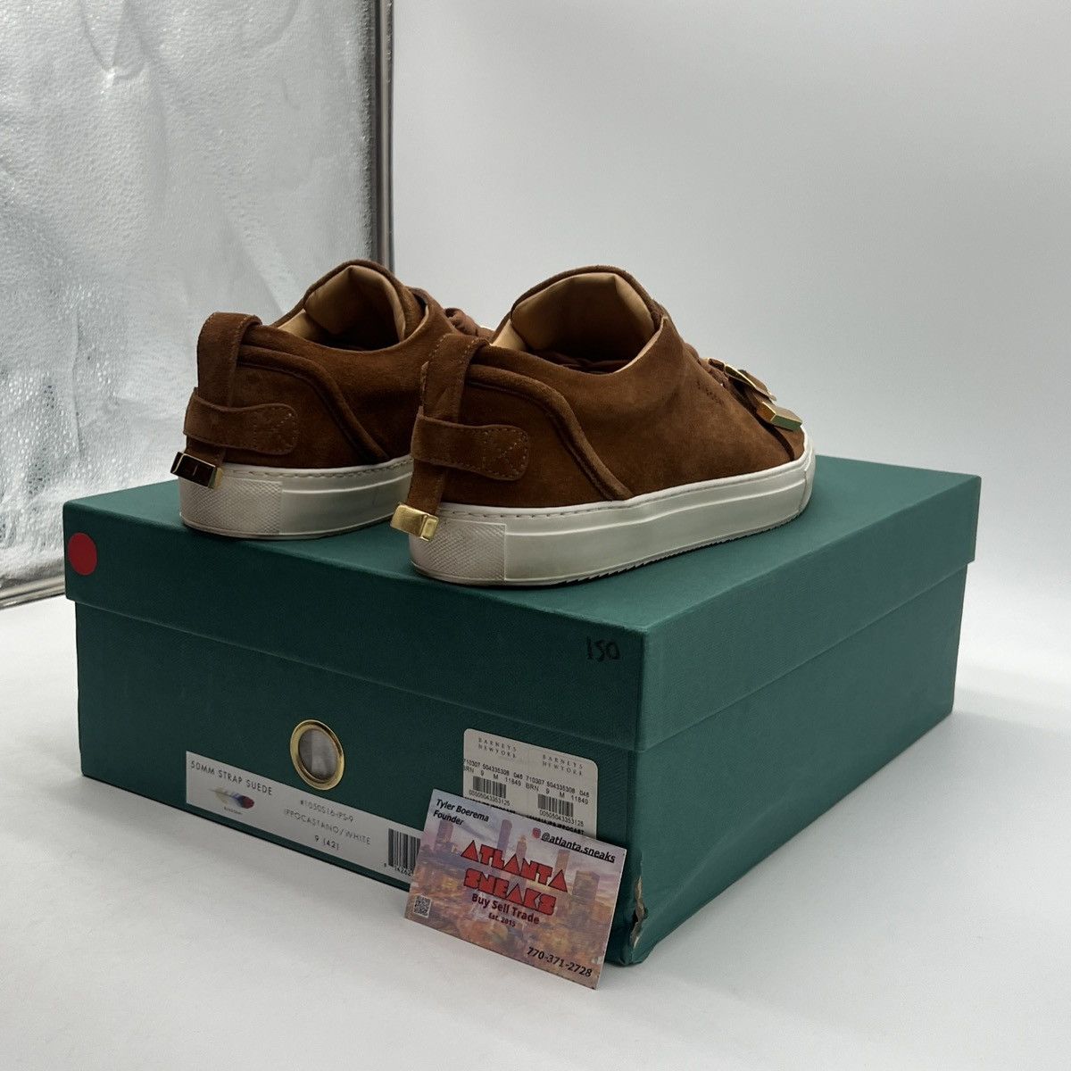Barneys New York Buscemi Brown Suede Gold Buckle Low Size US 9 / EU 42 - 5 Thumbnail