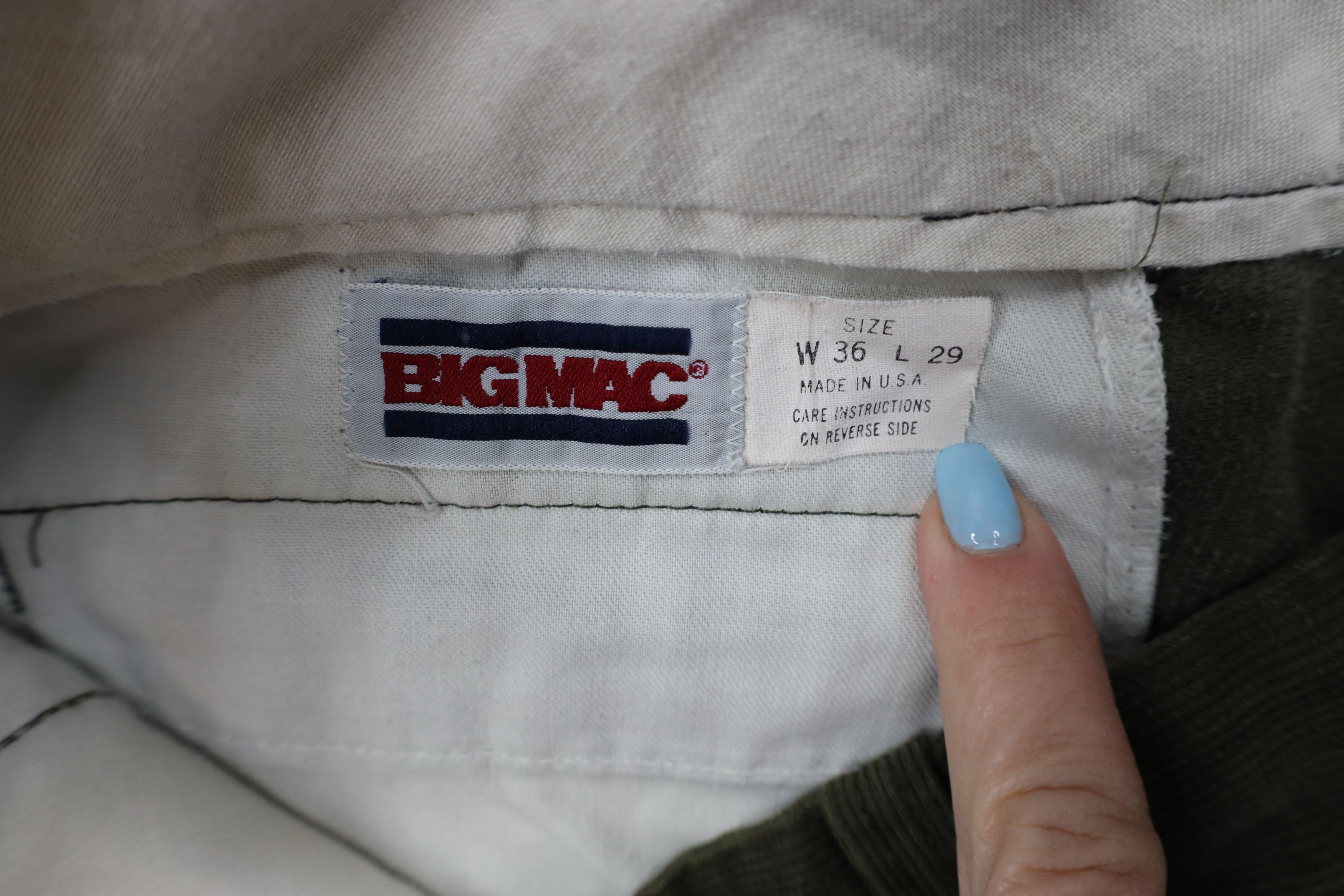 Vintage Vintage 70s Big Mac Flared Wide Leg Corduroy Pants Green USA Size US 36 / EU 52 - 7 Thumbnail