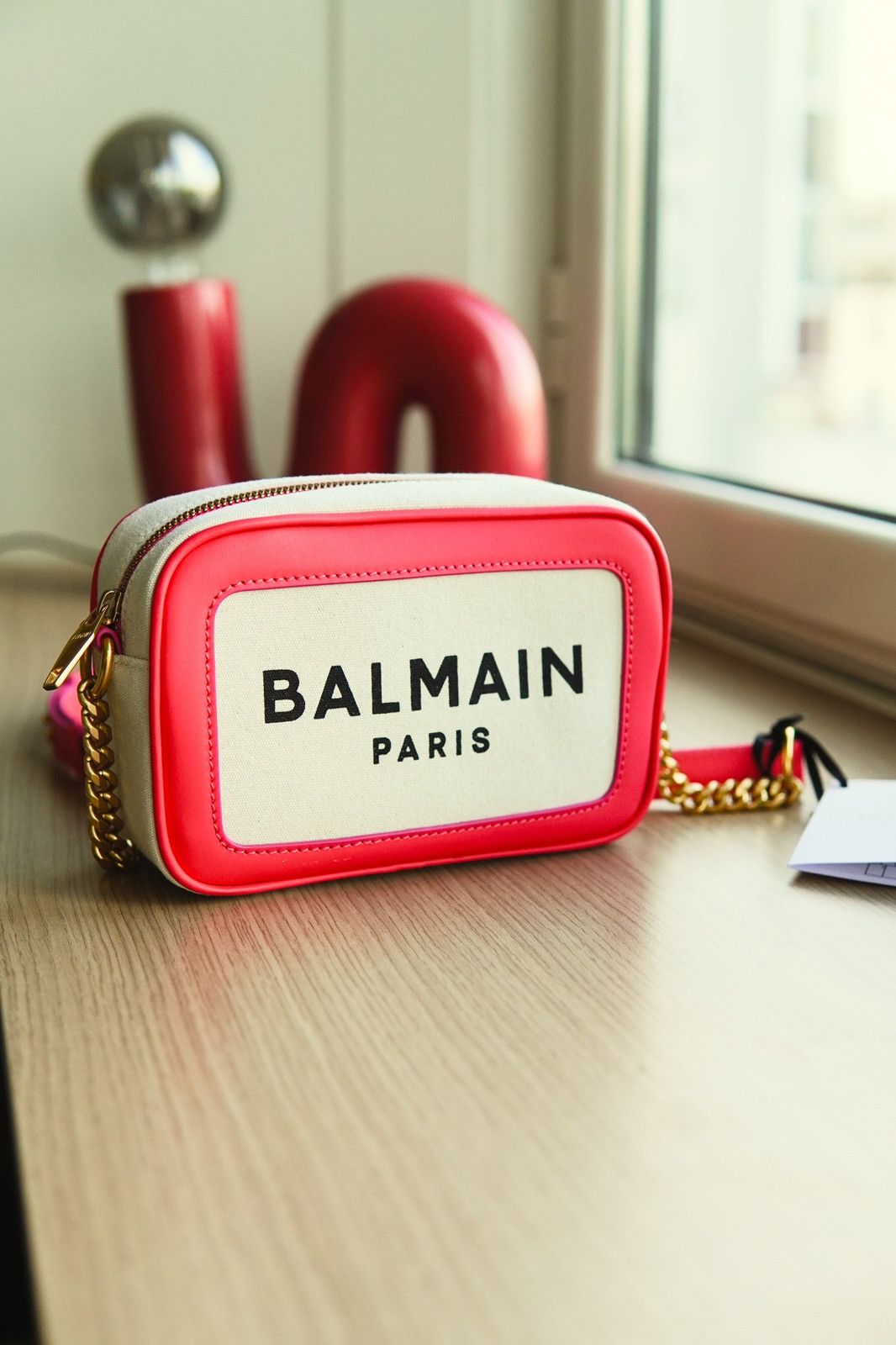 Balmain B-Army Mini Bag  Canvas & Pink  New With Tags, Women's