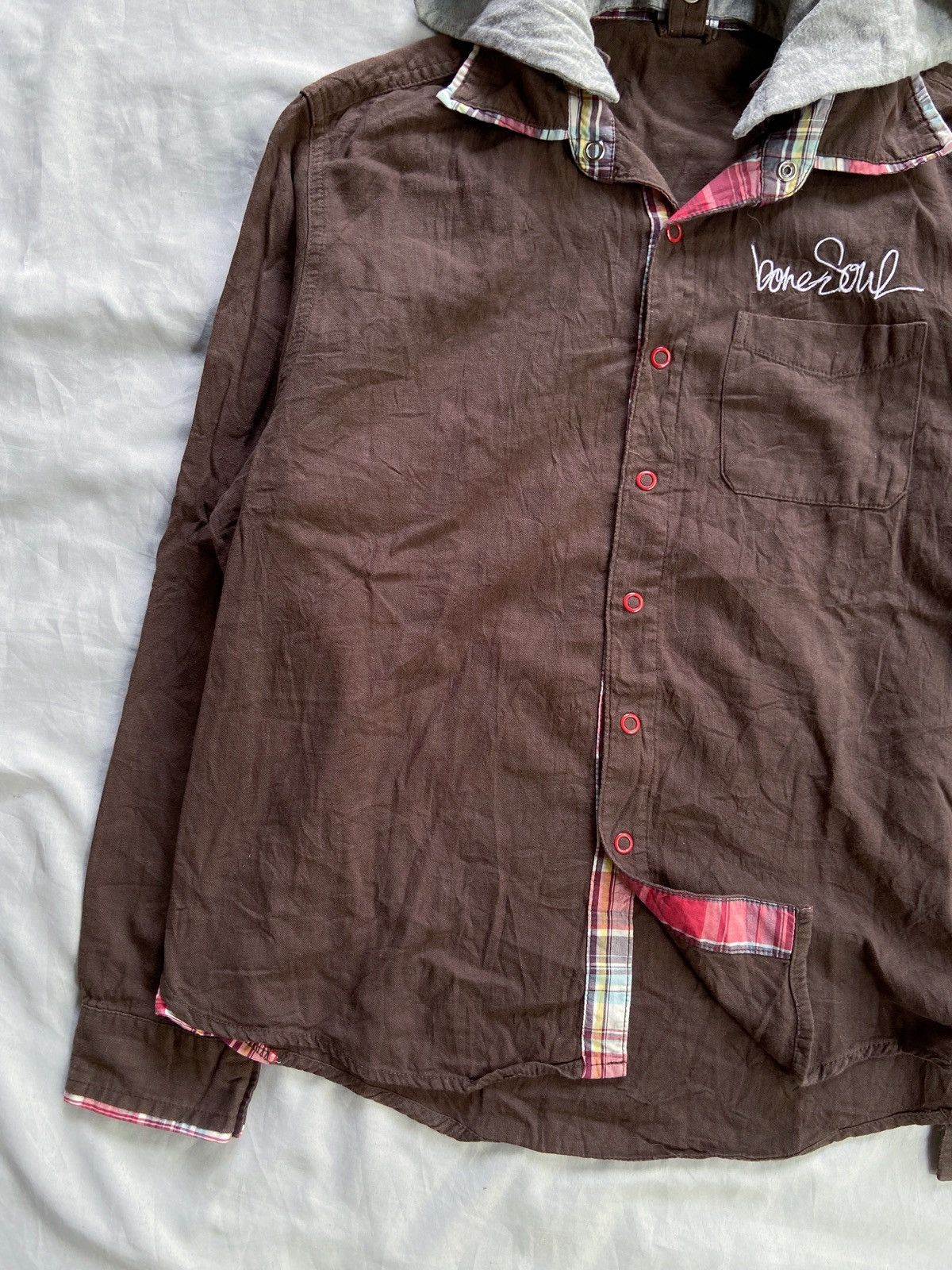 Japanese Brand B ONE SOUL STENCIL BUTTON DOWN SHIRT JUMPER STYLE Size US M / EU 48-50 / 2 - 5 Thumbnail