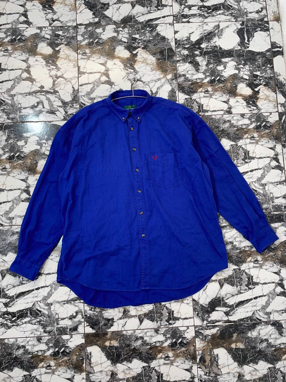 Fred Perry Fred Perry men's shirt, vintage, long sleeve, buttoned, blue Size US XL / EU 56 / 4 - 1 Thumbnail