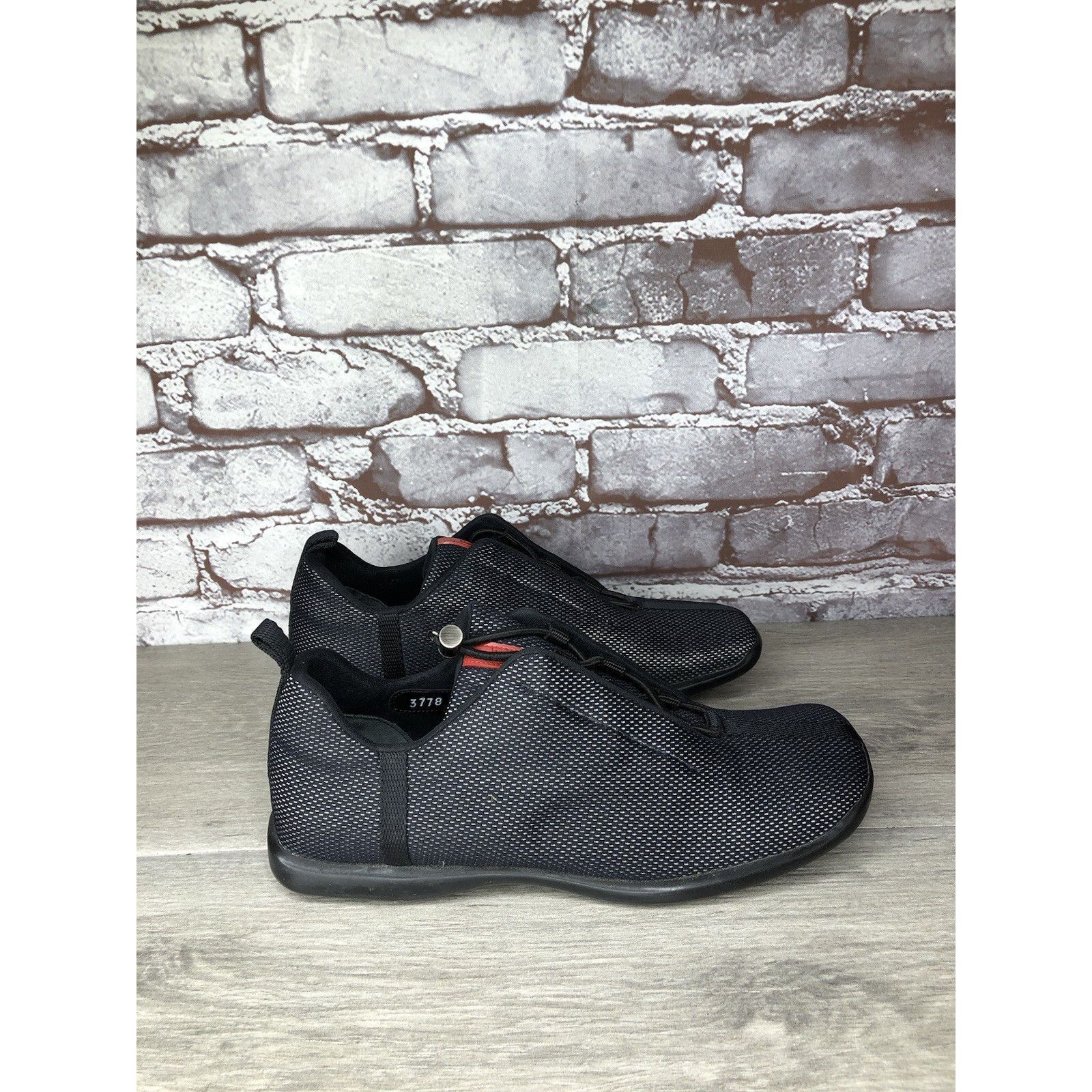 Prada Prada Sport Black Mesh Synthetic Drawstring Driving Shoes Wo Size US 8 / IT 38 - 3 Thumbnail