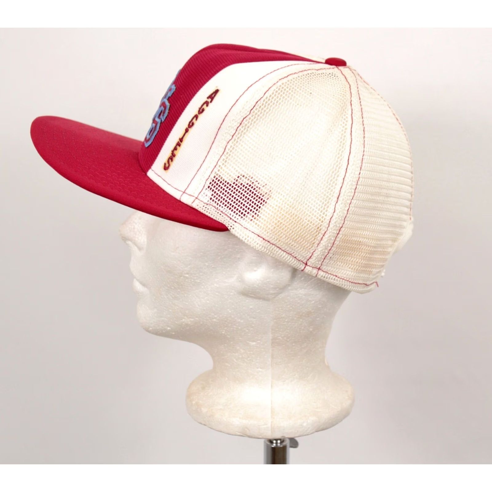 Vintage Vtg 80s Cap - Adjustable Mesh Snapback Hat - Red (80s) - AJD Size ONE SIZE - 3 Thumbnail