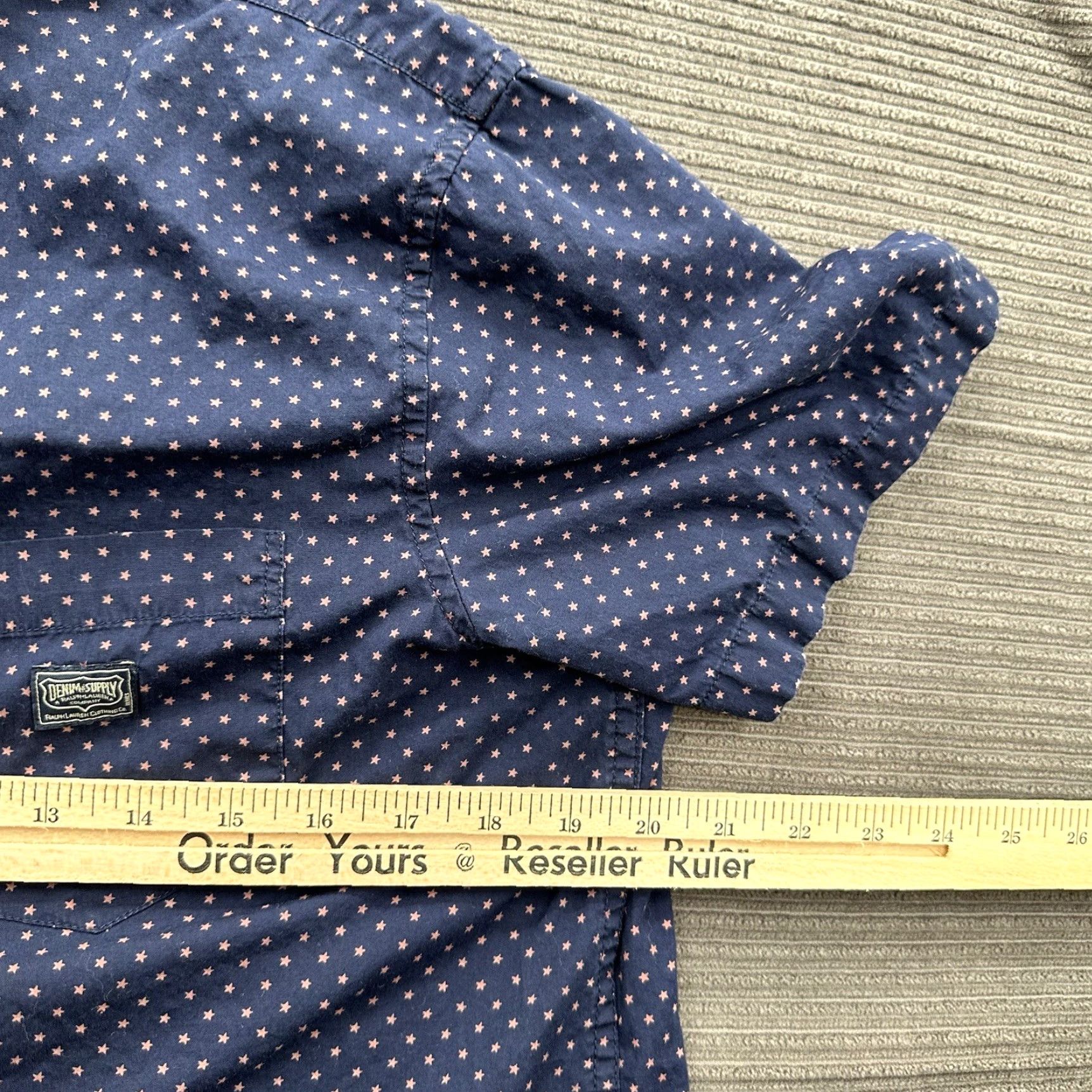 Vintage Denim & Supply Ralph Lauren Shirt Men Medium Blue Button-Down Stars All Over Size US M / EU 48-50 / 2 - 4 Thumbnail