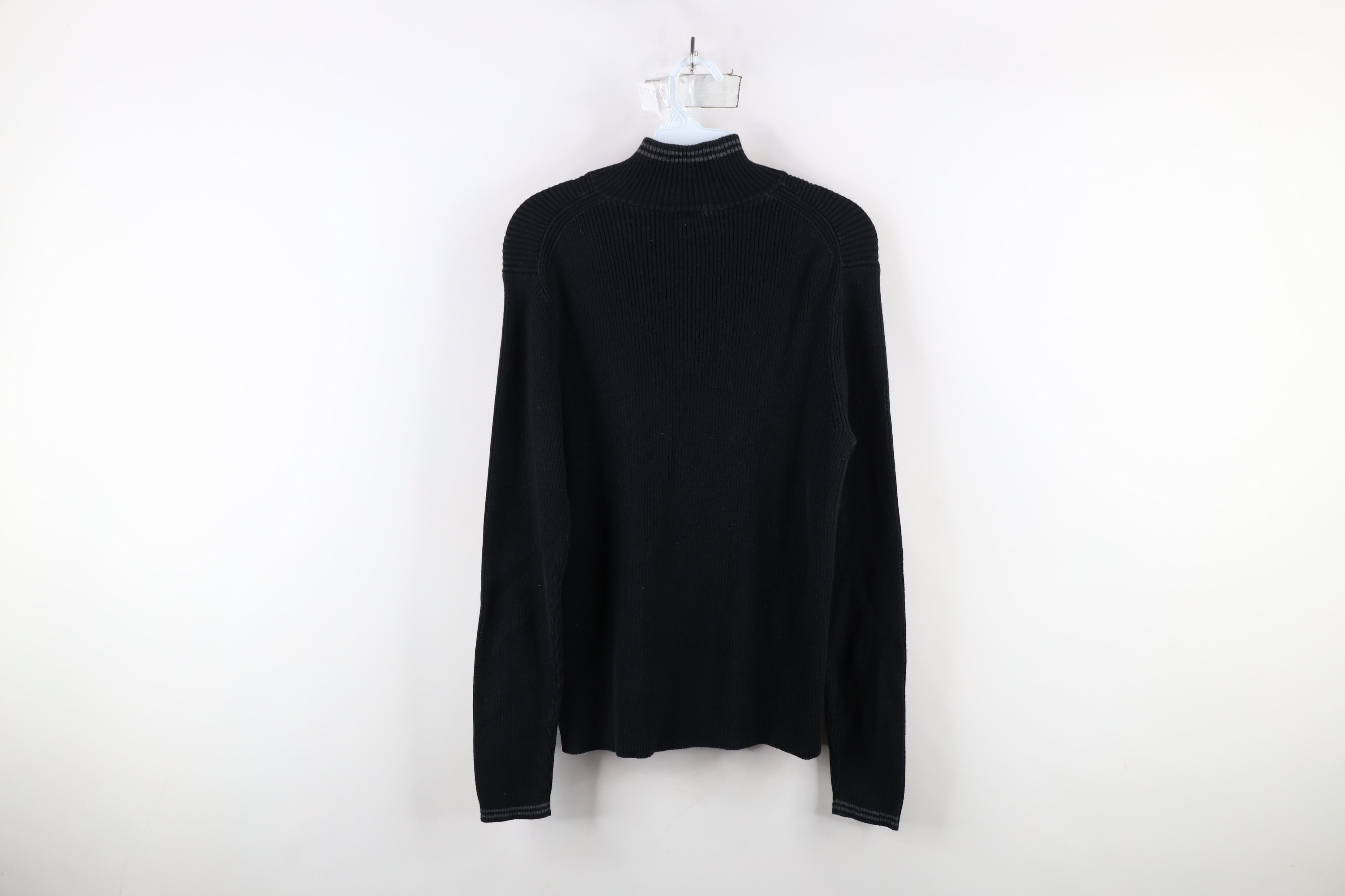 Gap Vintage 90s Y2K Gap Blank Ribbed Knit Half Zip Sweater Black Size US S / EU 44-46 / 1 - 10 Thumbnail