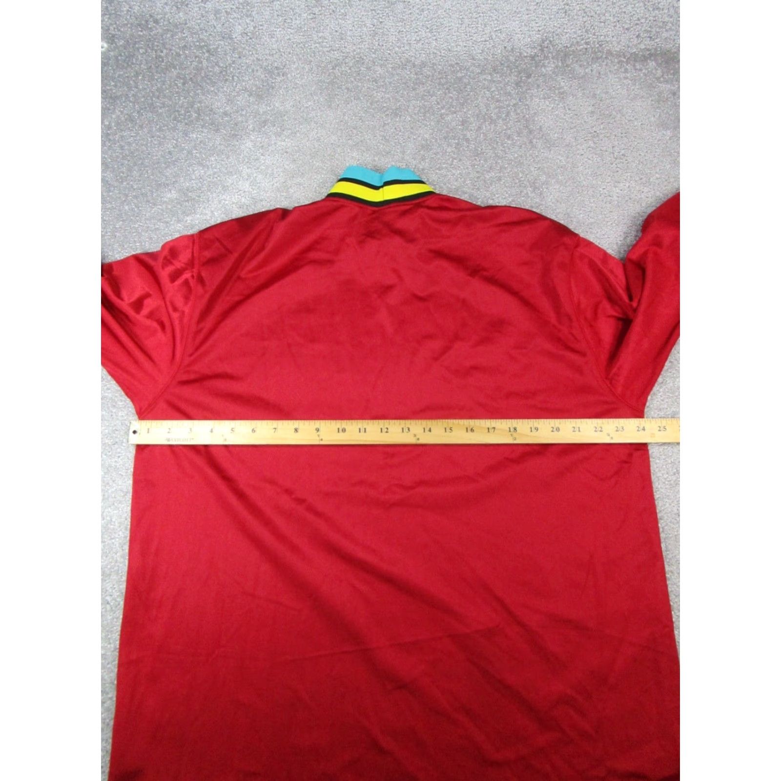 Nike VINTAGE Nike Shirt Mens Large Red Yellow Blue Pullover Soccer Goalie Mock Neck Size US L / EU 52-54 / 3 - 7 Thumbnail