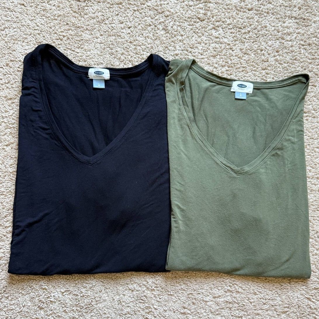 Old Navy Old Navy Short Sleeve T-Shirt Set of 2 Green / Black Women L Size L / US 10 / IT 46 - 1 Thumbnail