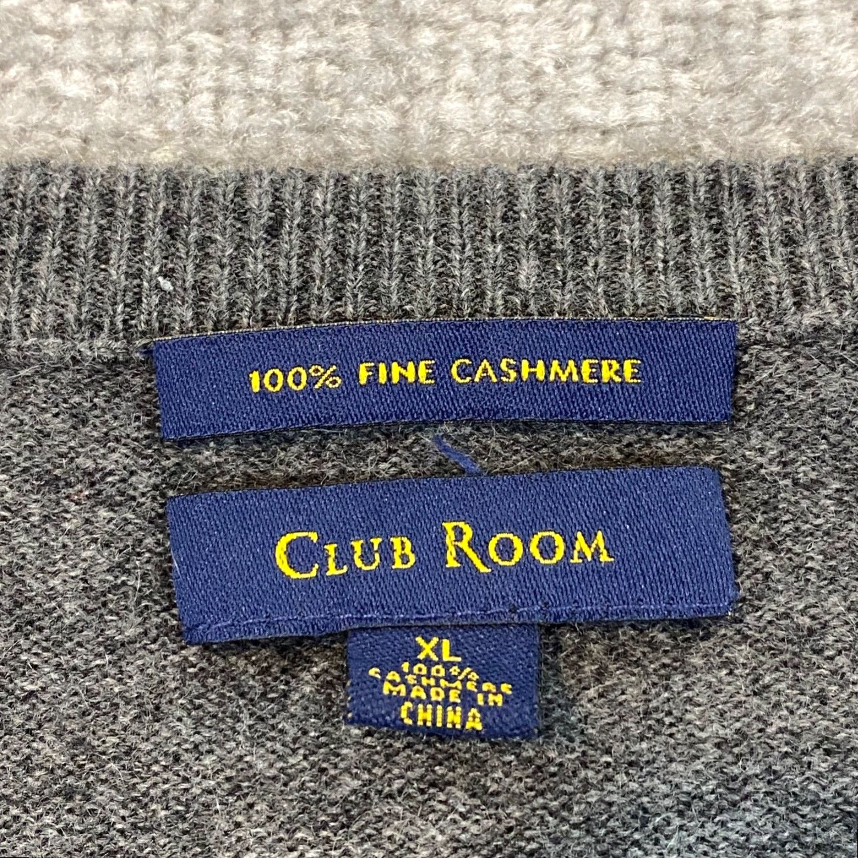 Club Room Club Room Cashmere Sweater Mens XL Gray V-Neck Pullover Jumper Preppy Size US XL / EU 56 / 4 - 2 Thumbnail