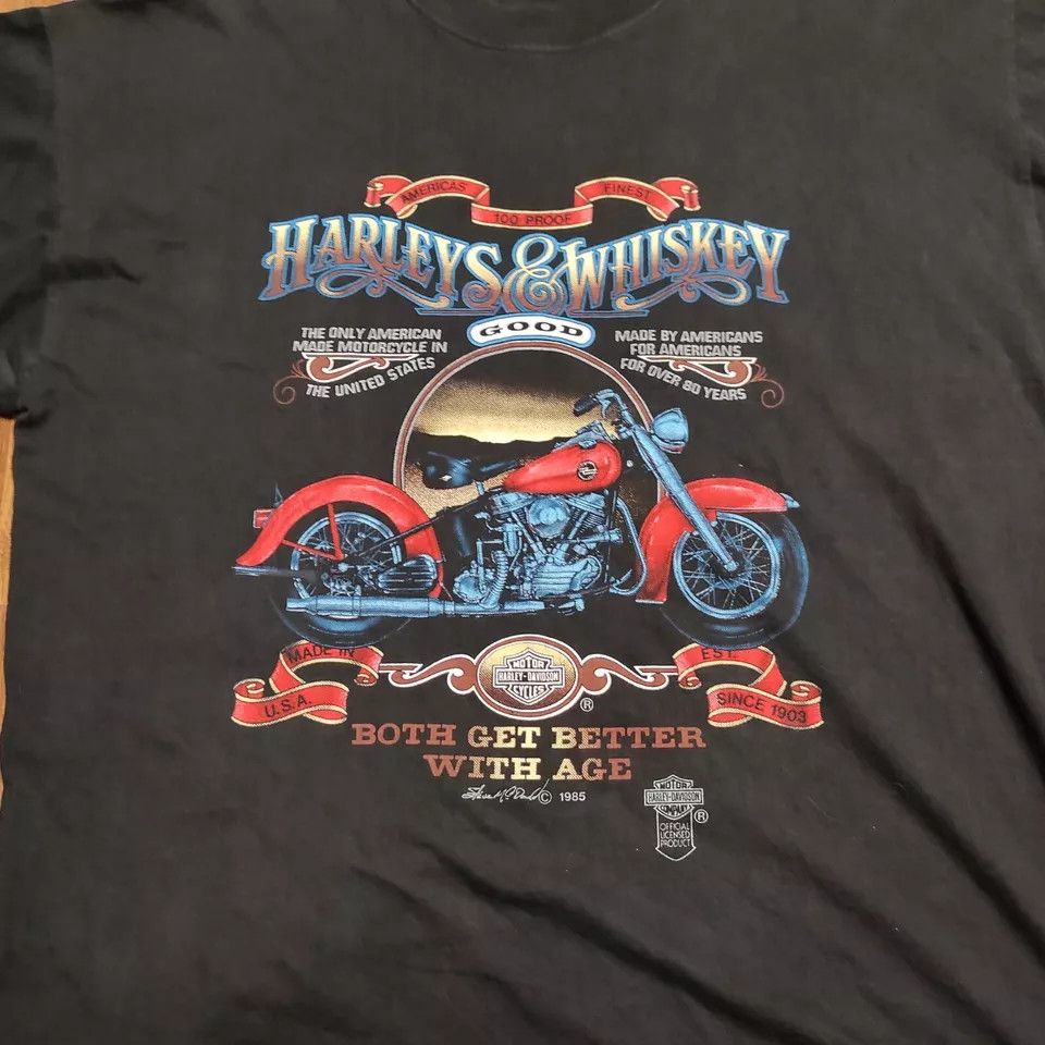 Harley Davidson × Vintage Vintage Harley Davidson 1985 Harley & Whiskey Steve McDonald Size US XL / EU 56 / 4 - 2 Thumbnail