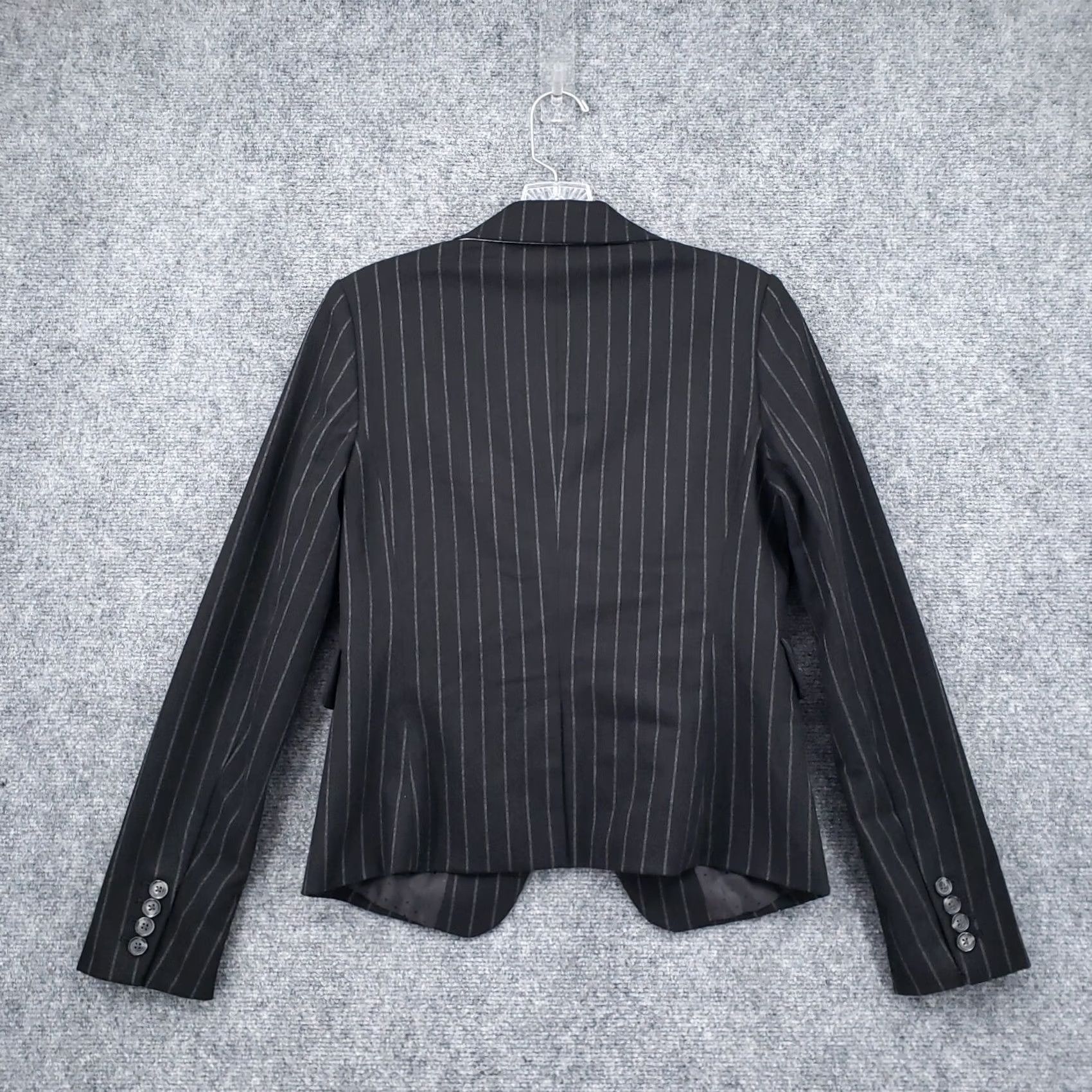 Banana Republic Banana Republic Blazer Womens 0 Black One Button Striped Jacket Notch Lapel Regular Sleeve Long Sleeve Size XS / US 0-2 / IT 36-38 - 2 Thumbnail