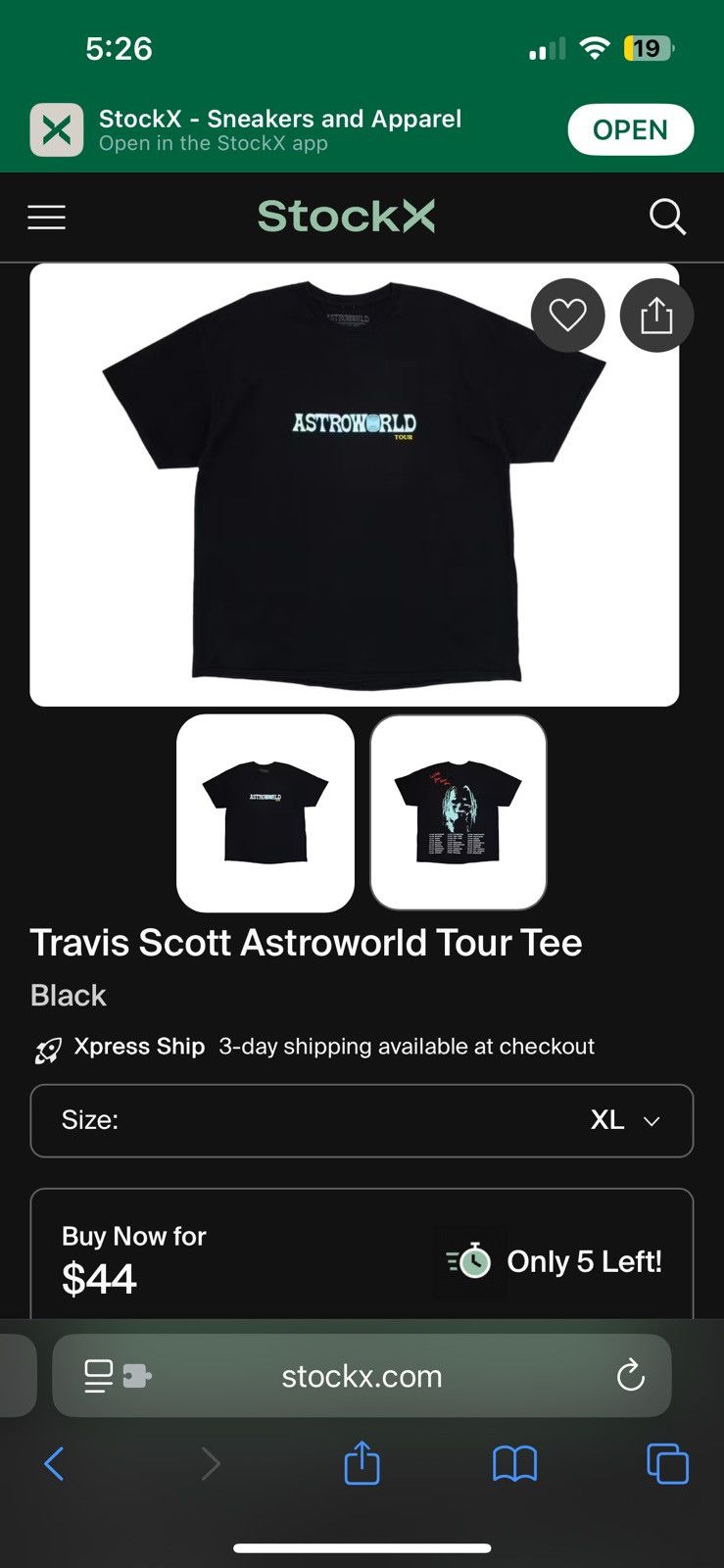 Travis Scott Travis Scott Astroworlf Tour Tee XL Size US XL / EU 56 / 4 - 1 Thumbnail