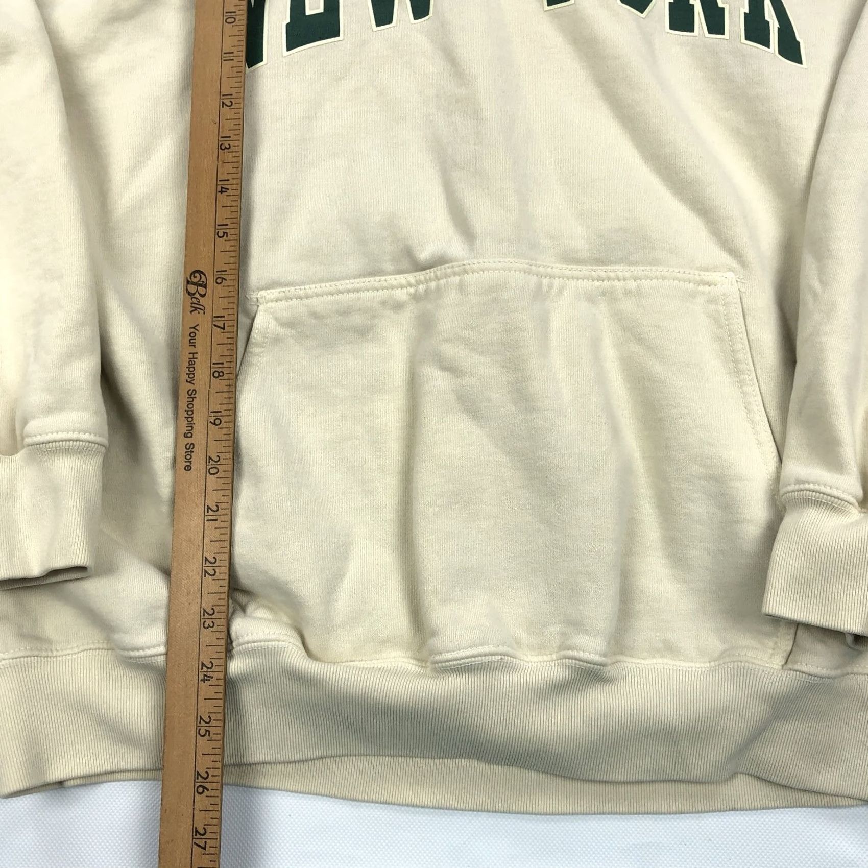 Brandy Melville Brandy Melville Hoodie One Size Beige Sweatshirt Pullover Drawstring Logo Fleece Raglan Long Sleeve Size ONE SIZE - 4 Thumbnail