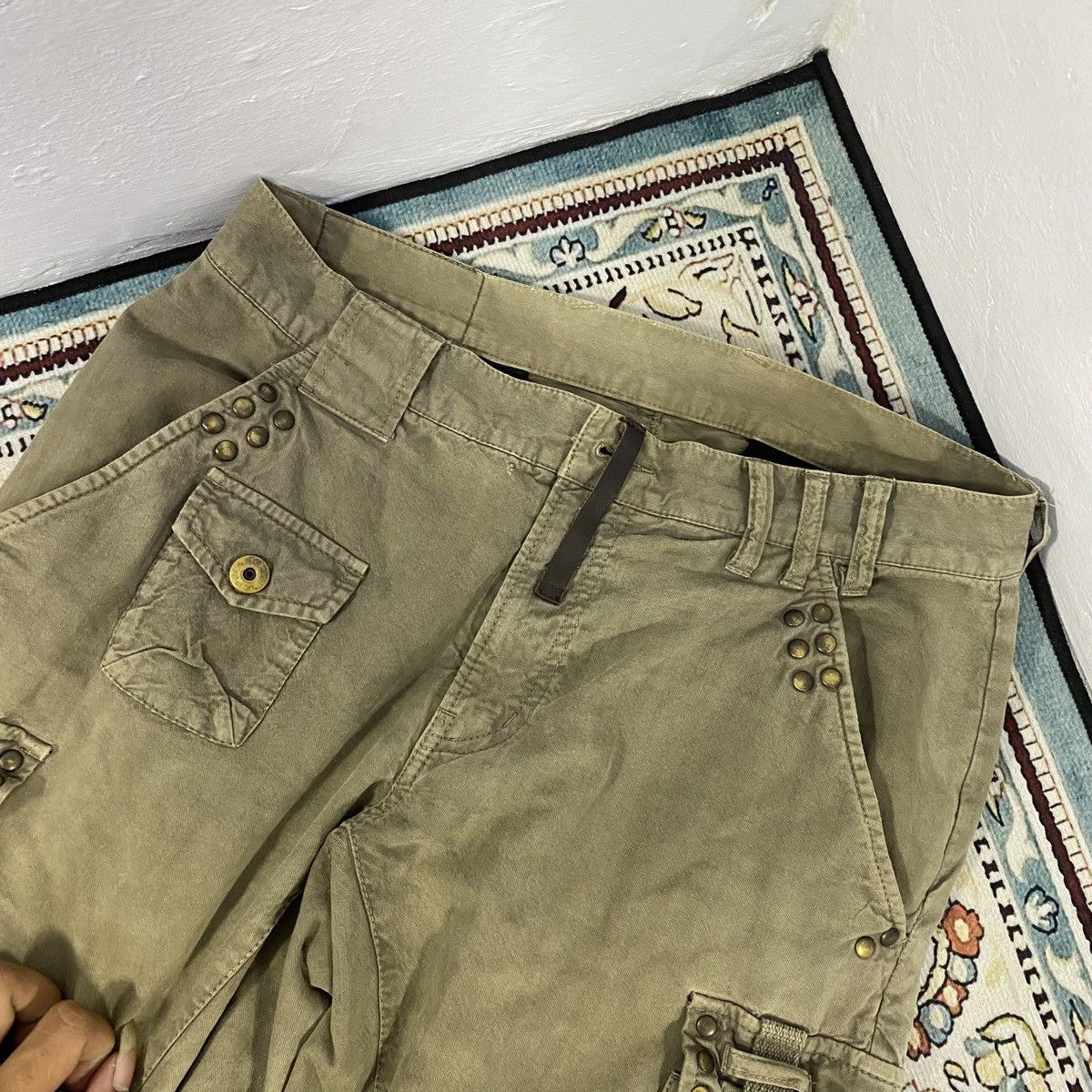 KMRii × Le Grande Bleu (L.G.B.) × PPFM Vintage PPFM “Freedom Of Speech” Bondage Studed Cargo Pants Size US 30 / EU 46 - 7 Thumbnail