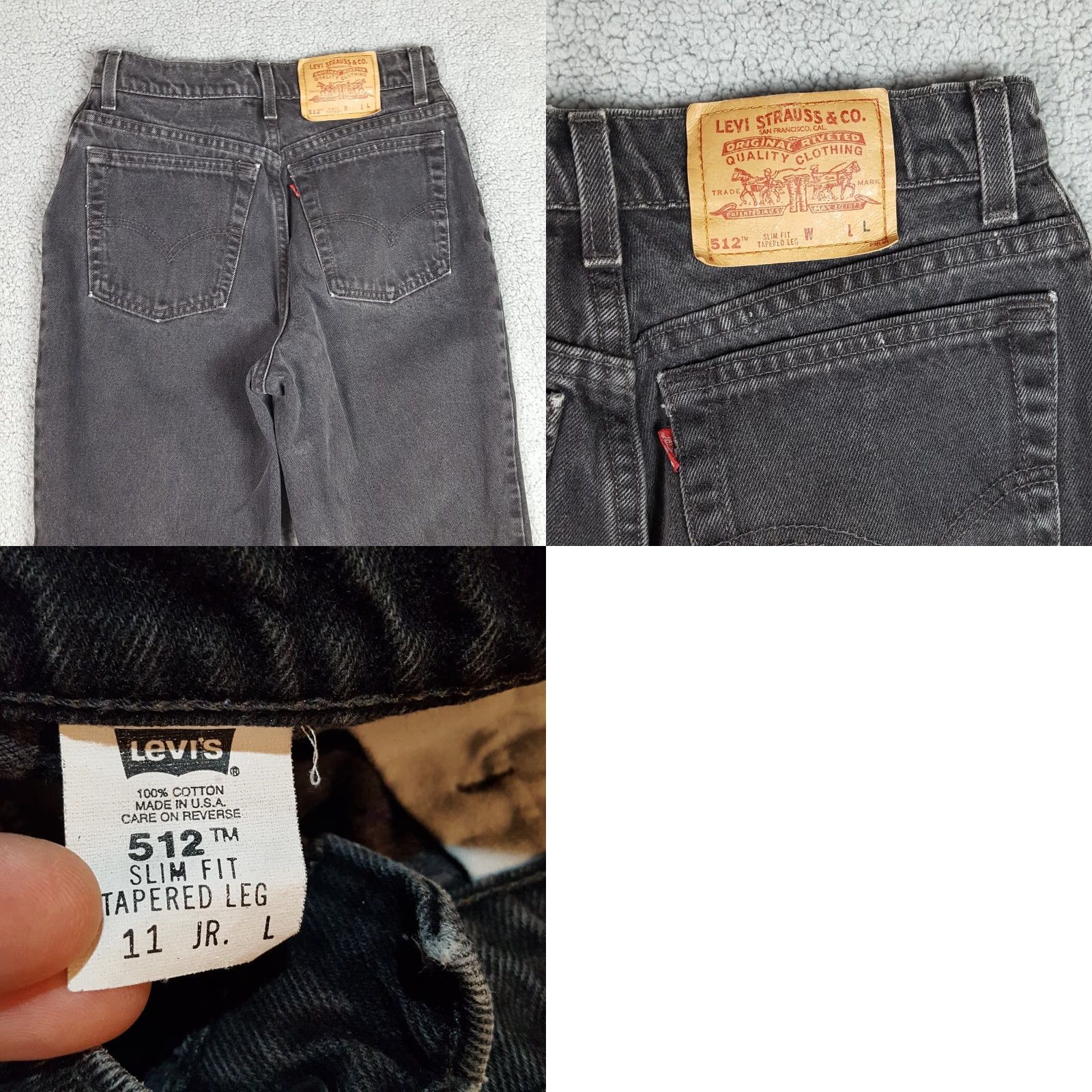 Levi's VINTAGE Levi's 512 Slim Fit Tapered Leg Jeans Women's Size 11 Jr Black Denim 90s Grunge Size 32" / US 10 / IT 46 - 8 Thumbnail