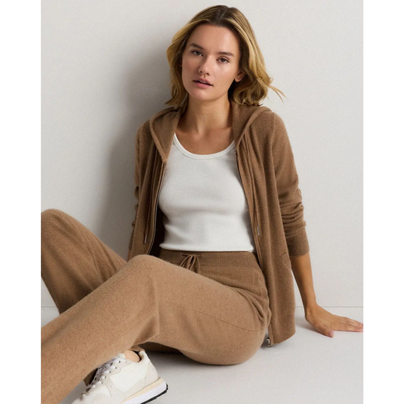 Quince Quince Mongolian Cashmere Full-Zip Hoodie Teak Size XL NWT Size XL / US 12-14 / IT 48-50 - 5 Thumbnail