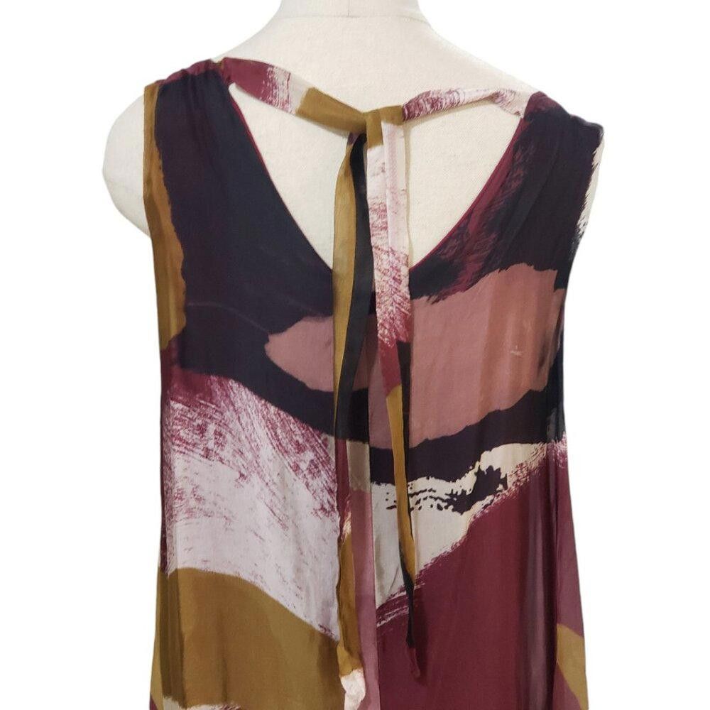 Designer CT1784 Anna Melani Lined Abstract Pattern High Low Dress M Size M / US 6-8 / IT 42-44 - 6 Thumbnail