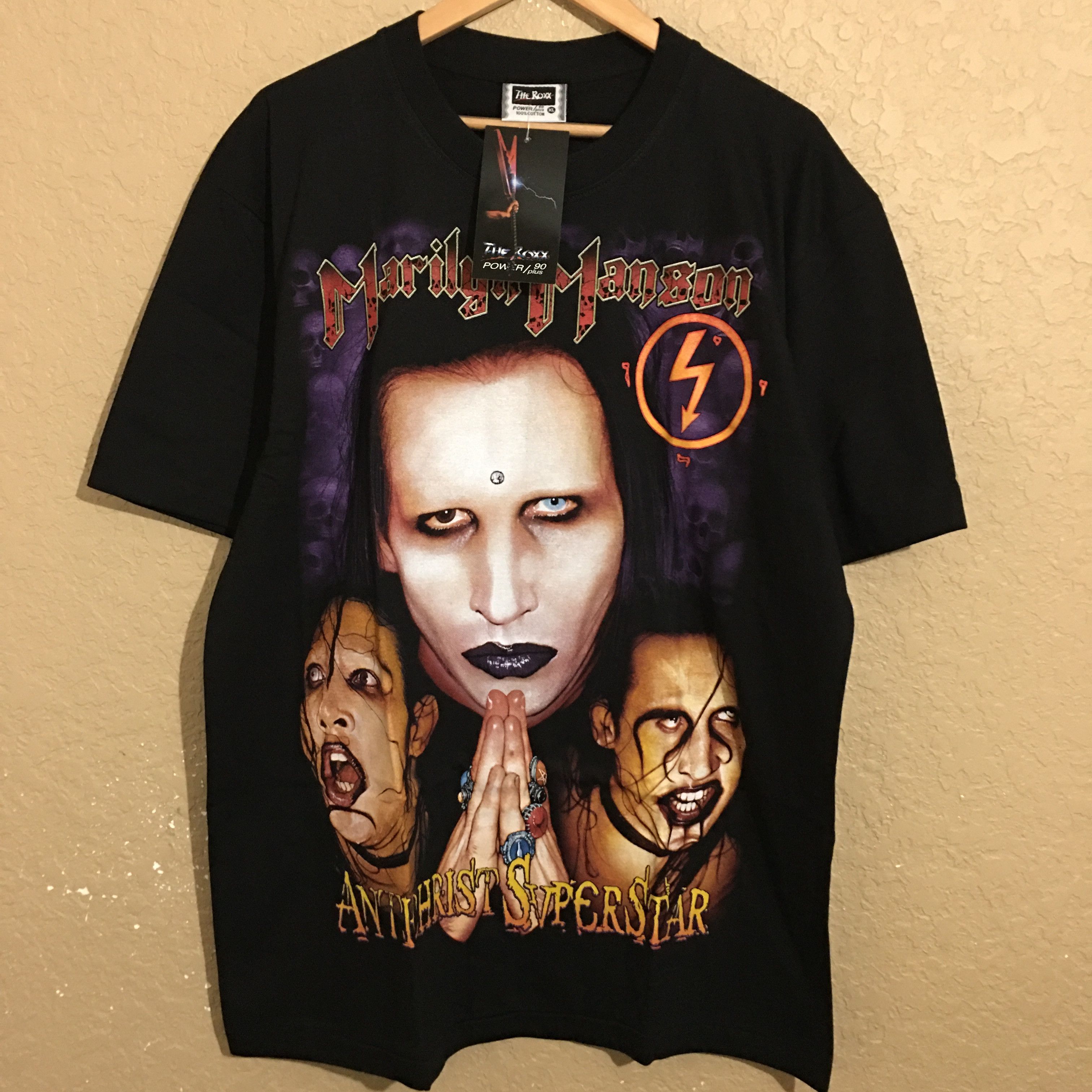 T-shirt Marilyn Manson - Taille XL Noir - Marque Fruit Of The Loom - Occasion Très Bon État