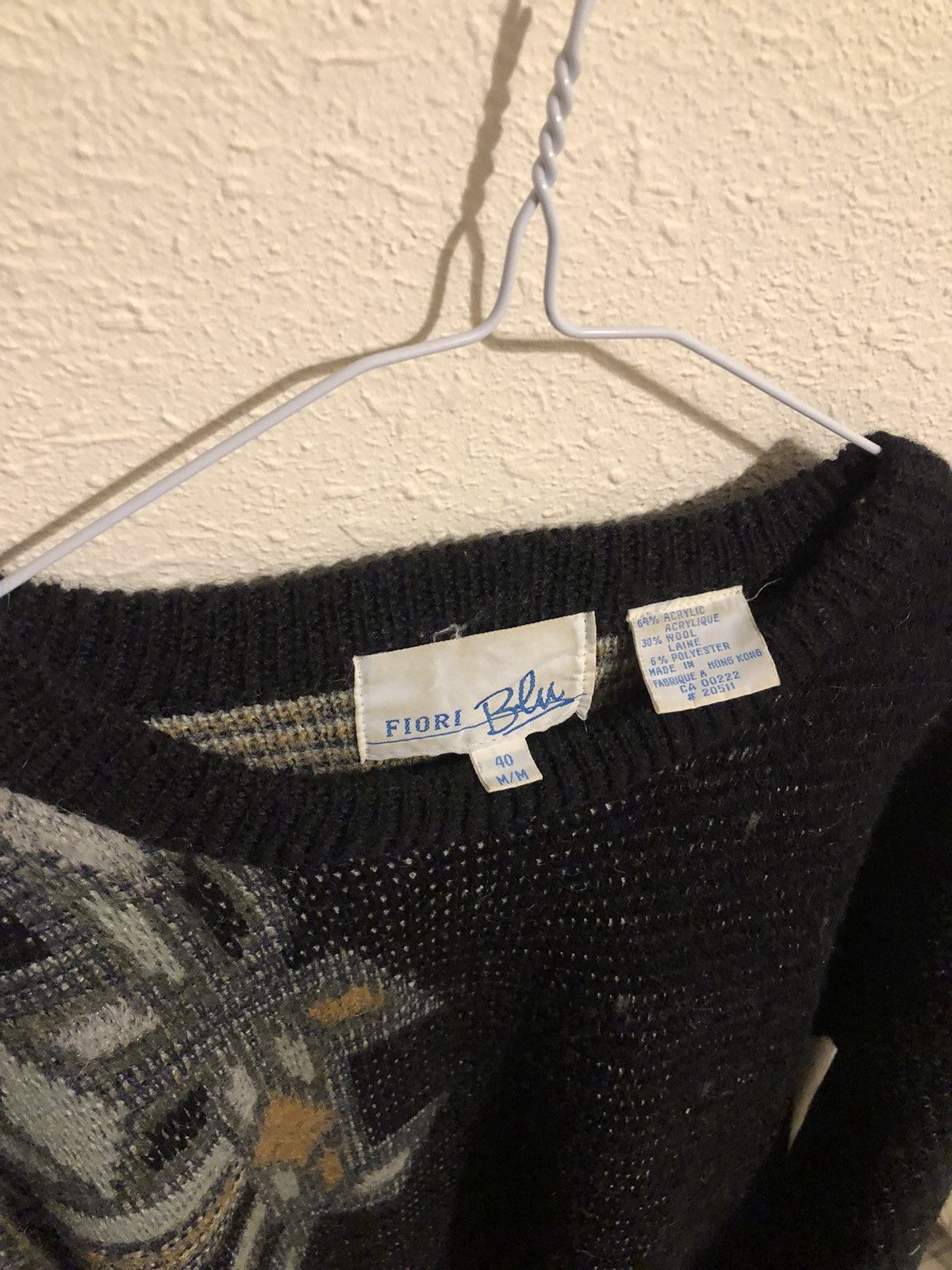 Vintage Vintage Y2K Fiori Blu Wool Knit Pullover Sweater Size US M / EU 48-50 / 2 - 5 Thumbnail
