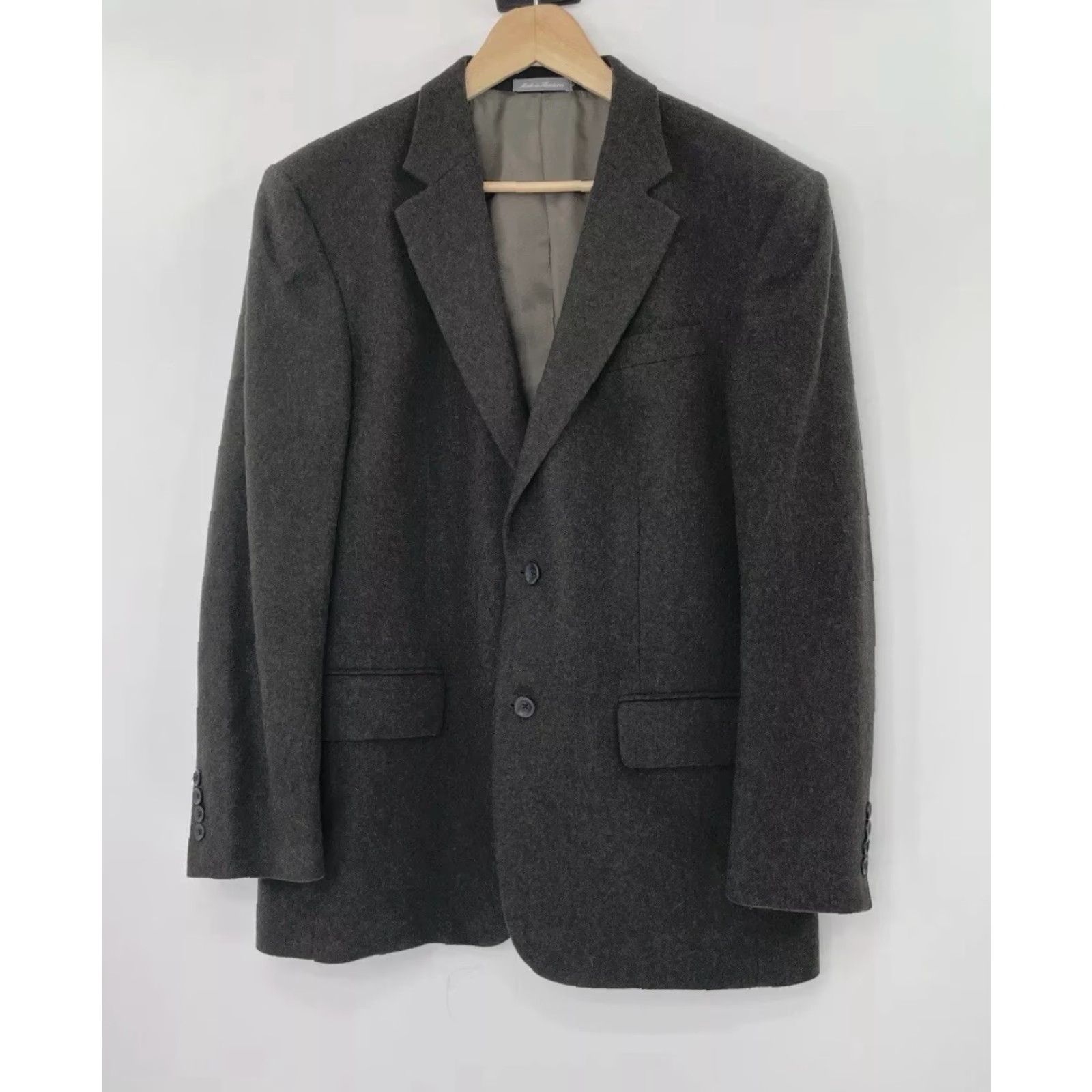 Oscar De La Renta Oscar de la Renta Blazer Jacket Single-Breasted Two-Button Wool Cashmere Men 42R Muted Brown Gray Regular Office Career Designer Professional Formal Size 42R - 3 Thumbnail