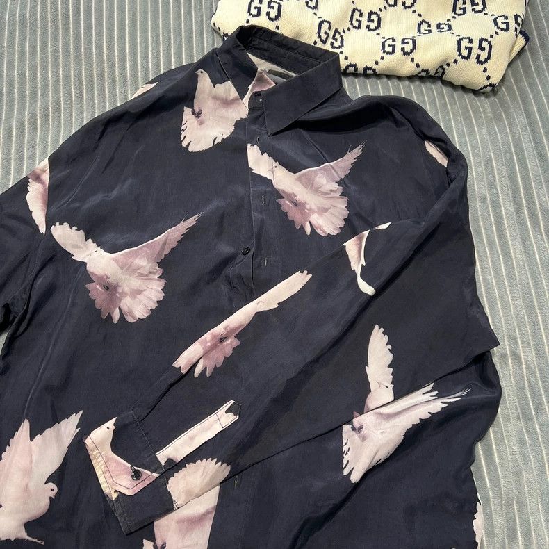 Amiri Amiri Silk acetate and peace pigeon long-sleeved shirt 2501 Size US S / EU 44-46 / 1 - 7 Thumbnail