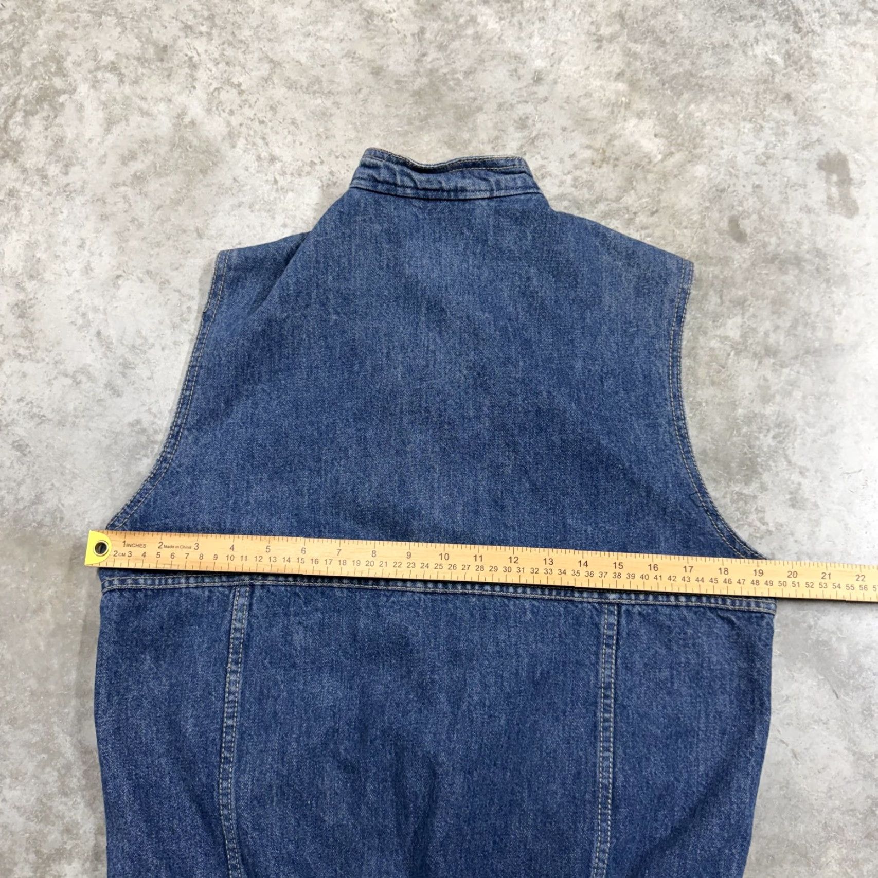 Denime VINTAGE Cowden Vest Mens Small Blue Denim Snap Bomber Western USA Workwear Shirt Size US L / EU 52-54 / 3 - 5 Thumbnail