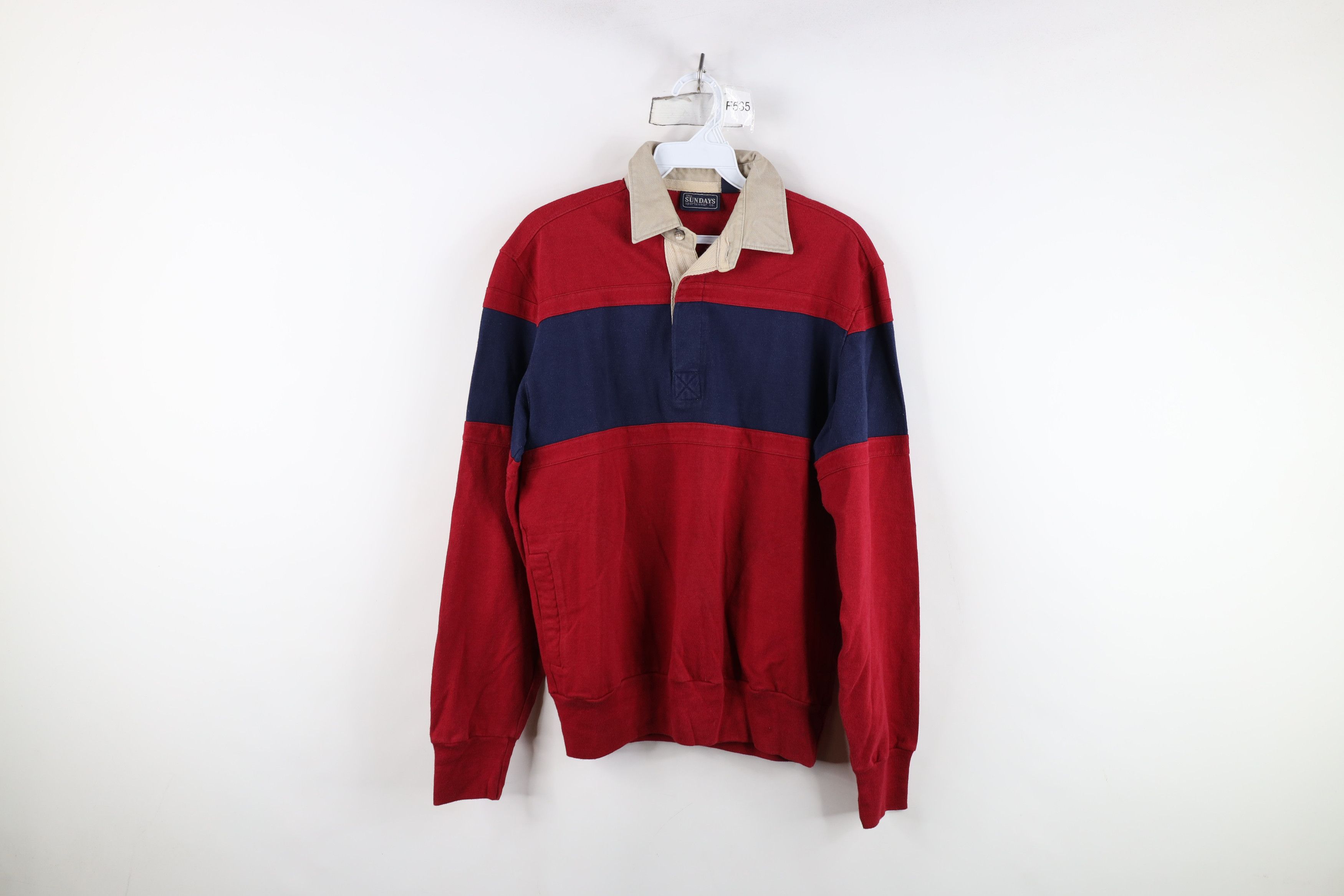 Vintage Vintage 70s Streetwear Heavyweight Block Pullover Rugby Polo Size US M / EU 48-50 / 2 - 1 Thumbnail