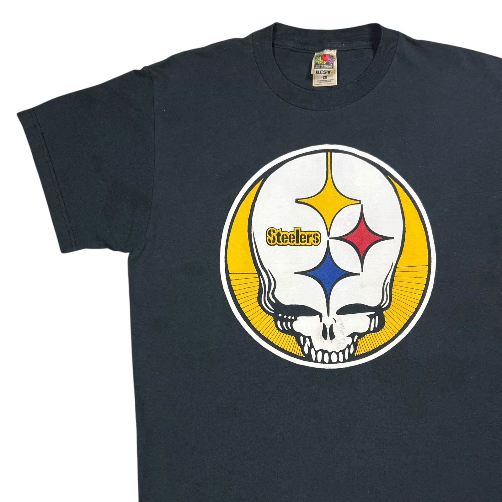 Band Tees × Grateful Dead × NFL 90s Grateful Dead Pittsburgh Steelers Steal Your Face faded Size US XL / EU 56 / 4 - 4 Thumbnail