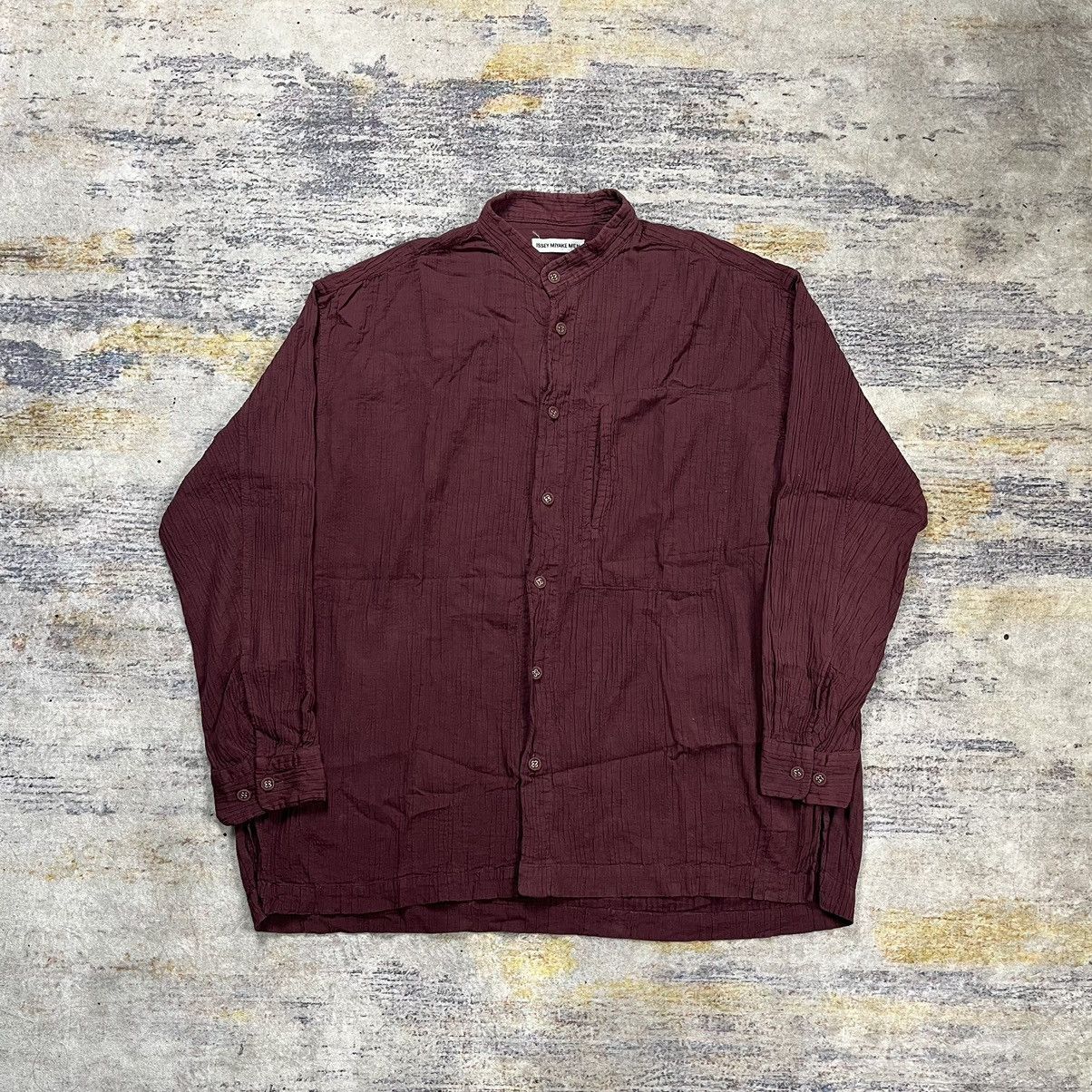 Issey Miyake × Japanese Brand Vintage Issey Miyake Men wrinkled button up shirt Size US M / EU 48-50 / 2 - 1 Thumbnail
