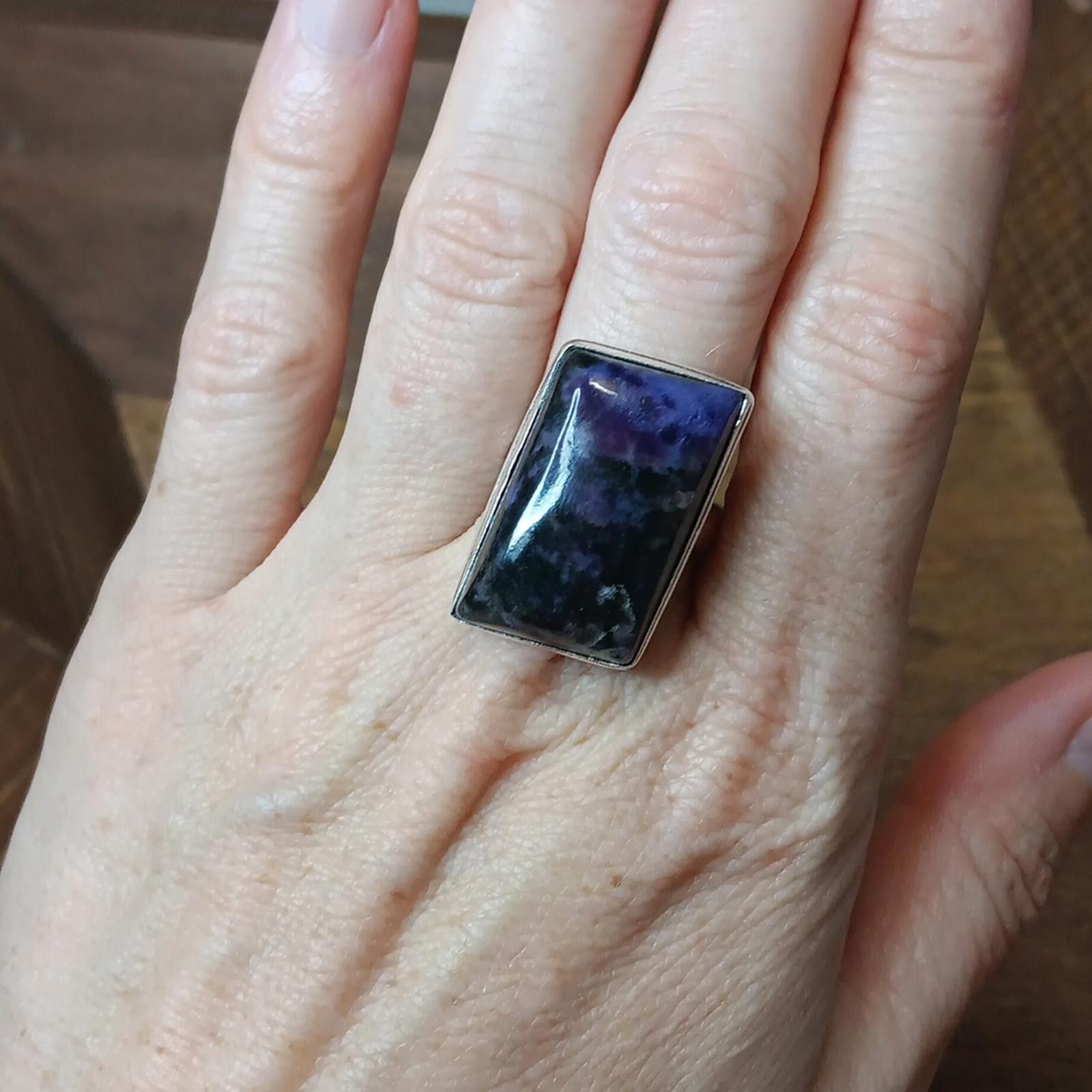 Designer Purple Charoite Stone Ring Size ONE SIZE - 3 Thumbnail