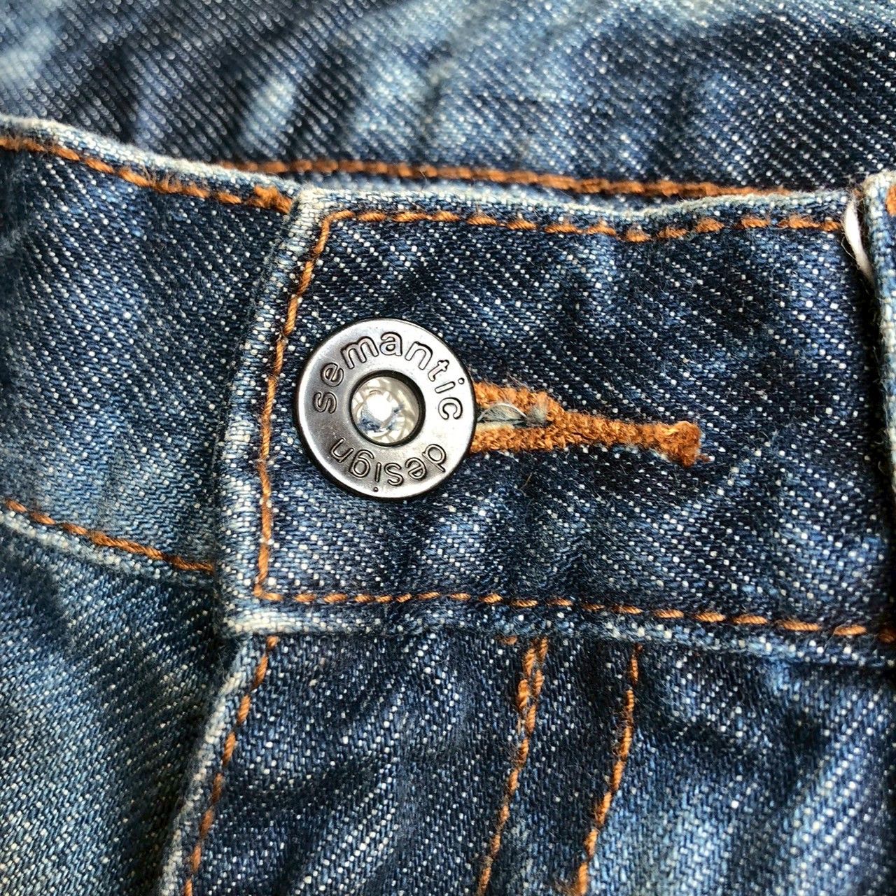 Vintage Y2K Semantic Design Heavy Fade Japanese Denim