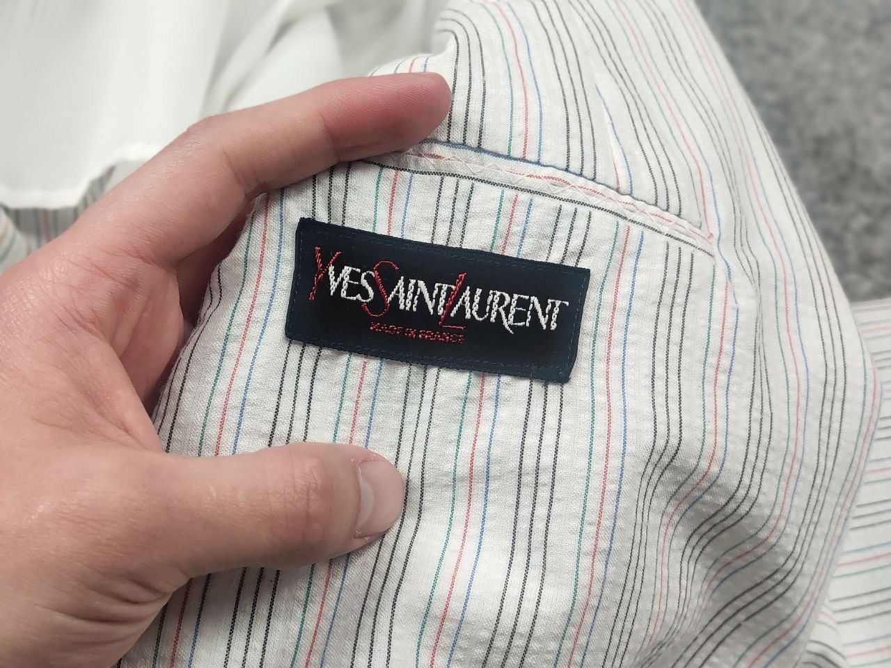 Yves Saint Laurent Vintage 80's Yves Saint Laurent France striped Blazer Jacket Size US M / EU 48-50 / 2 - 15 Thumbnail