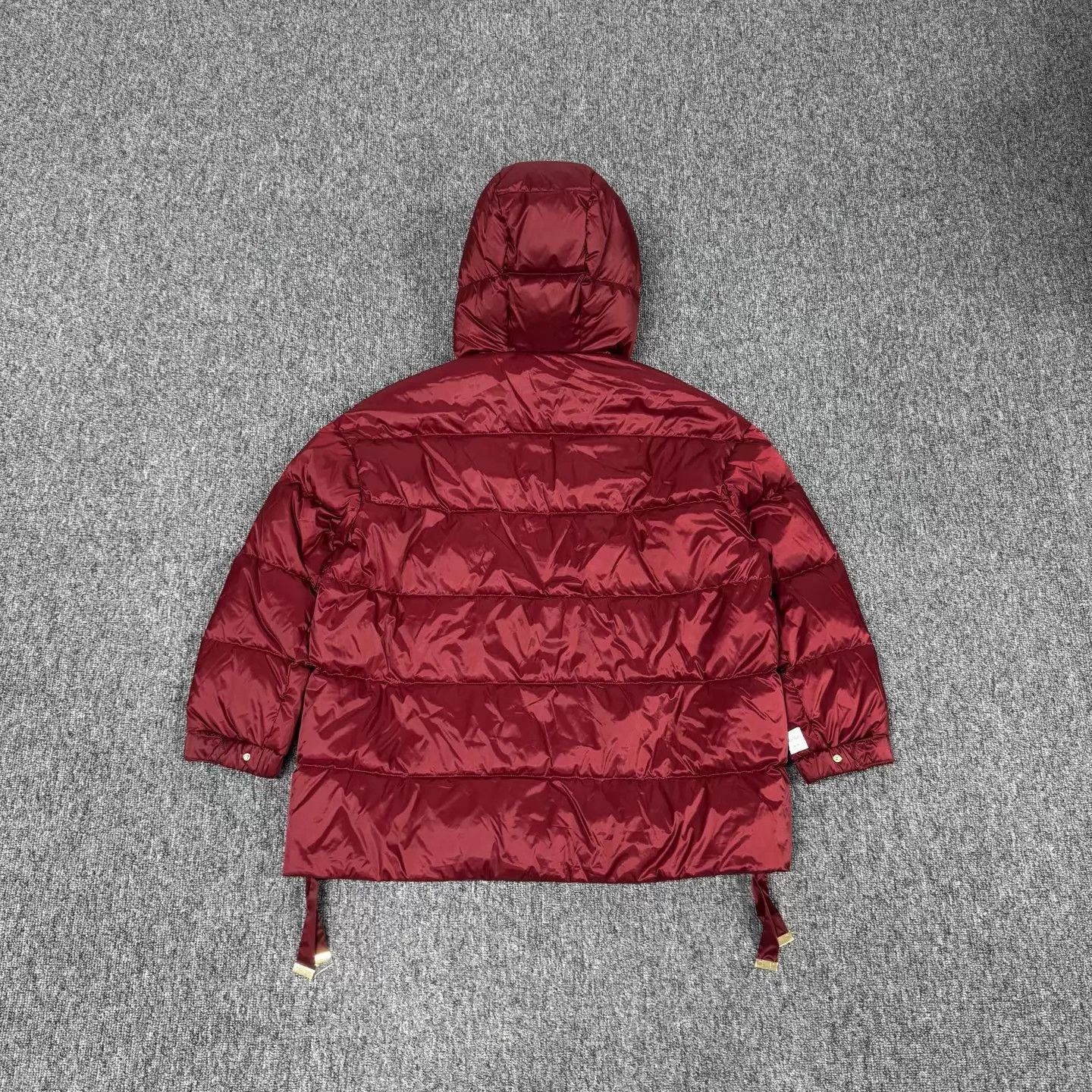 Max Mara MaxMara Wine Red Satin Hooded Down Coat 36 Size S / US 4 / IT 40 - 2 Thumbnail