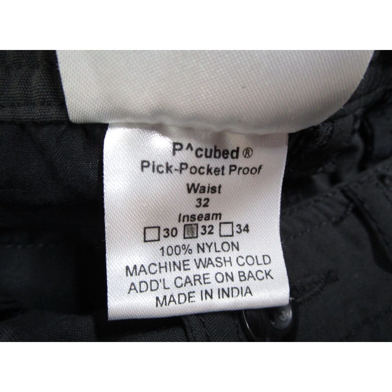 Vintage Clothing Arts Men Pants 32 Black P Cubed Pick Pocket Proof Travel Utility Zip Pockets Cargo 5-Pocket Chino Nylon Military Size US 32 / EU 48 - 4 Thumbnail