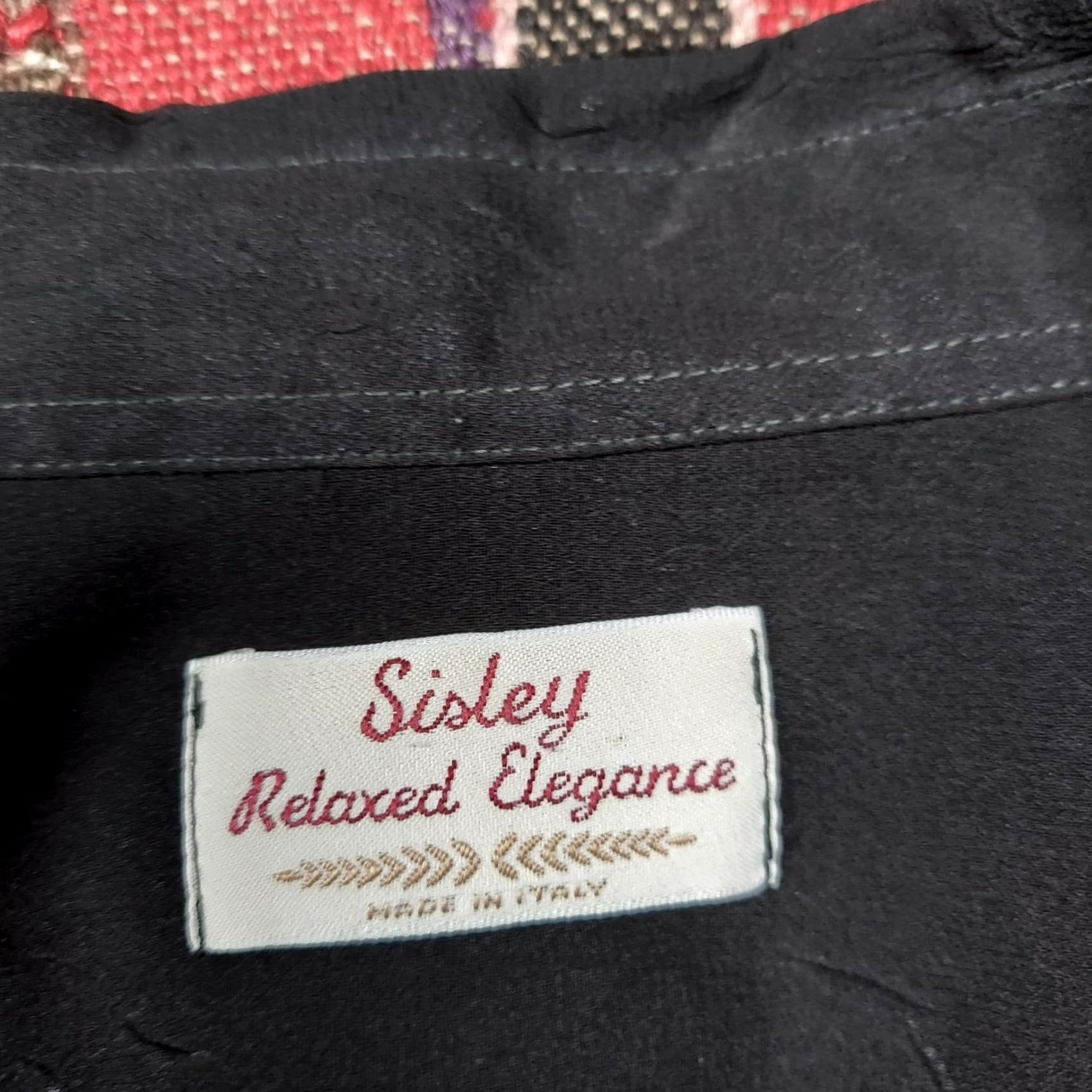 Sisley Sisley Relaxed Elegance Made in Italy Button Up Long Sleeve Sheer Blouse Sz 48 Black Size XL / US 12-14 / IT 48-50 - 4 Thumbnail