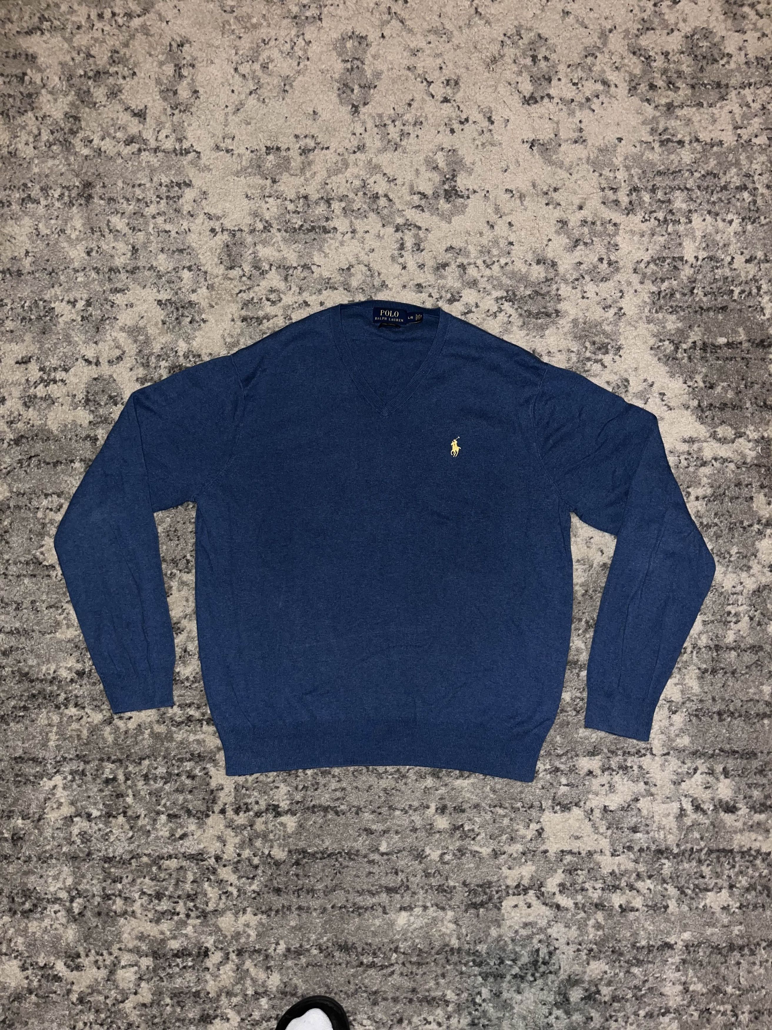 Polo Ralph Lauren Vintage Polo Ralph Lauren Knitted V Neck Sweater Size US L / EU 52-54 / 3 - 1 Thumbnail