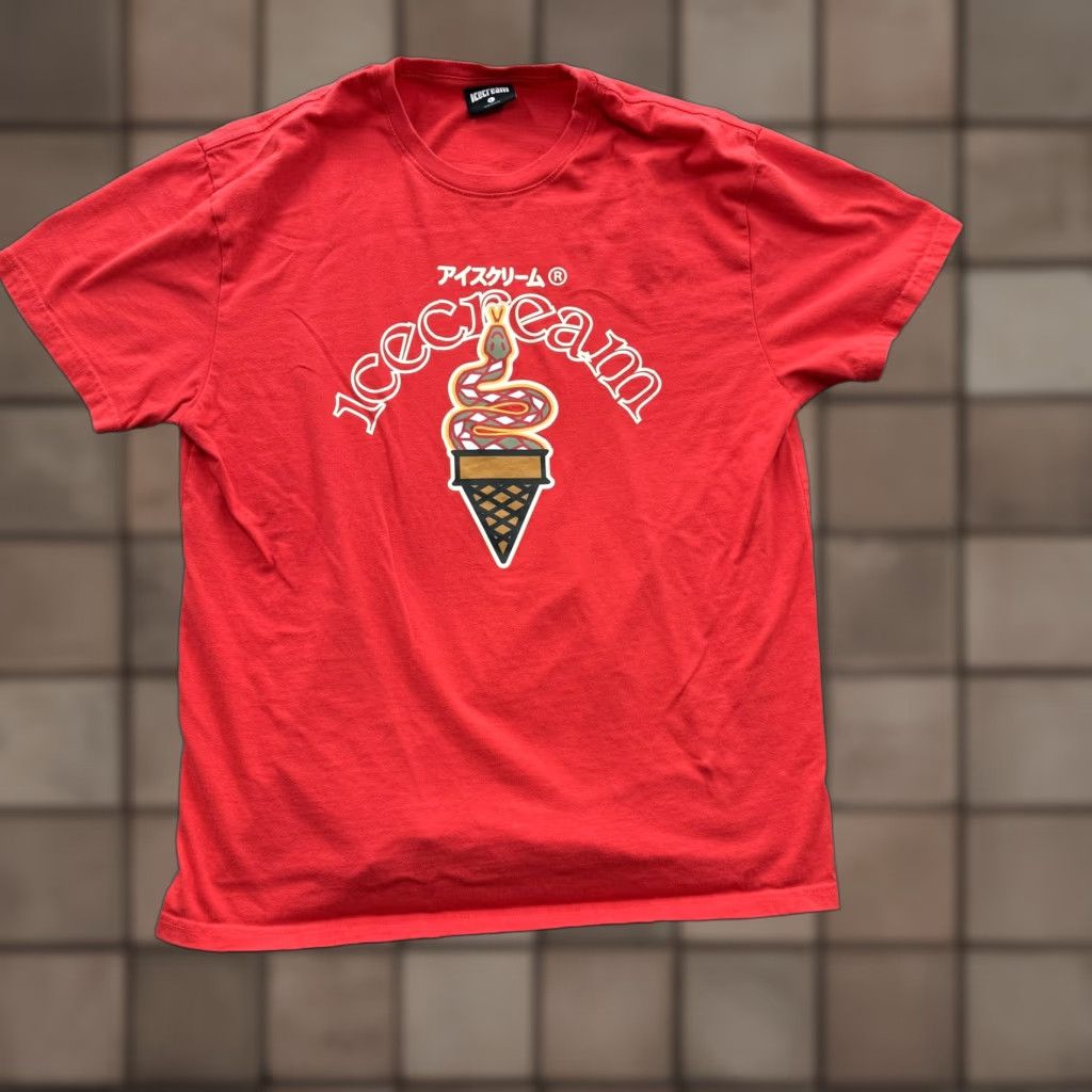 Vintage Icecream Shirt Mens Large Red Snake Ice Cream Cone Graphic Tee Streetwear Size US L / EU 52-54 / 3 - 1 Thumbnail