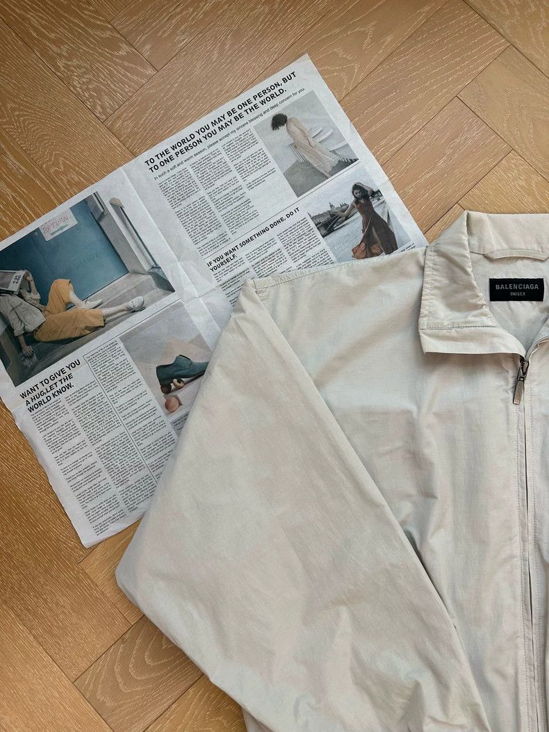 Balenciaga Balenciaga Solid Color Collar Zipper Jacket Beige Size US S / EU 44-46 / 1 - 6 Thumbnail
