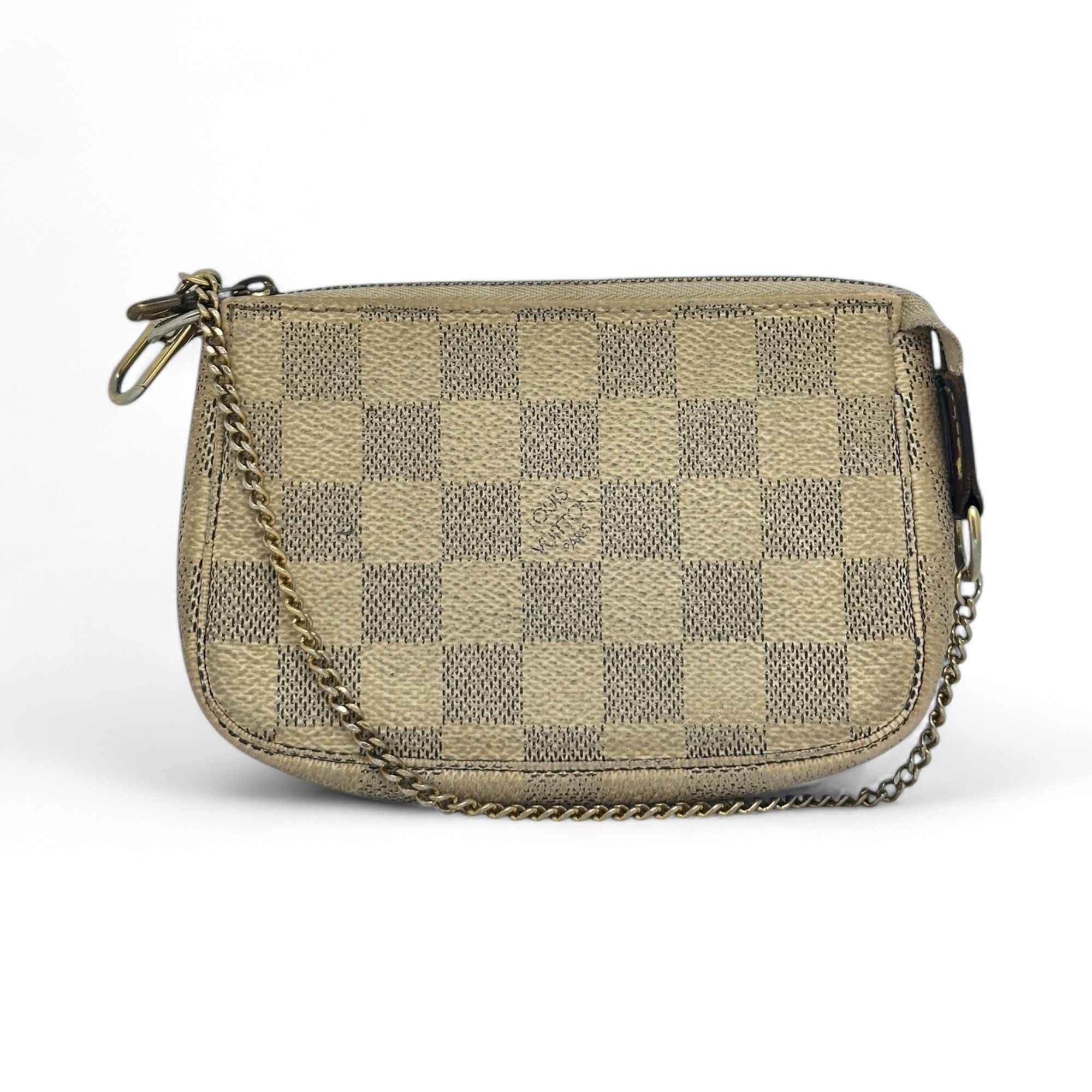 Louis Vuitton Louis Vuitton Chain Mini Bag Pochette Damier Azur Vintage Size ONE SIZE - 1 Thumbnail
