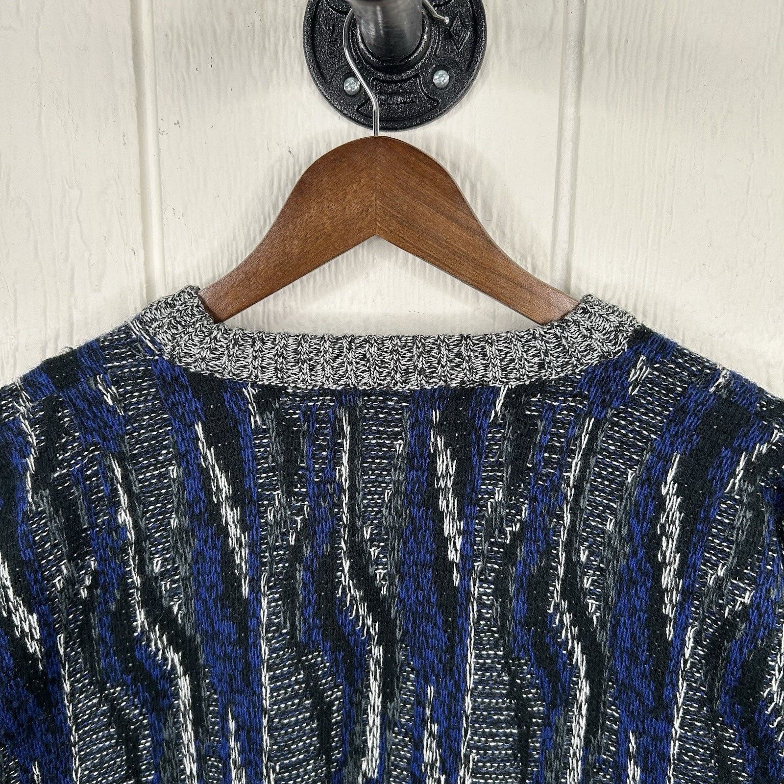 & Other Stories Vintage 90's Navy & Black Coogi Style Sweater X-Large Size US XL / EU 56 / 4 - 10 Thumbnail