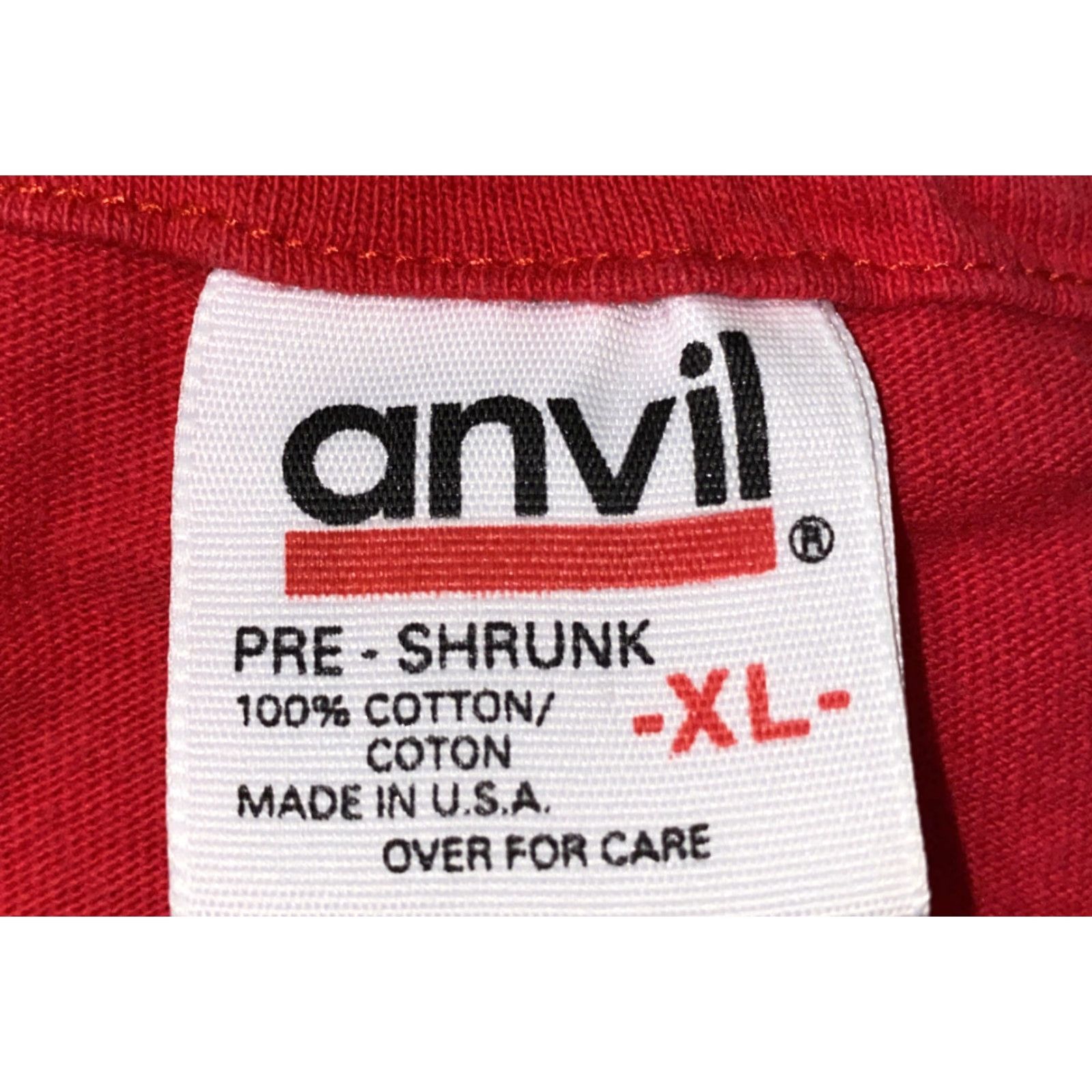 Anvil VINTAGE Anvil T-Shirt Mens Red Bonfire Snowboarding Short Sleeve XL Size Regular Cotton Solid Bonfire 이미지 Size US XL / EU 56 / 4 - 5 Thumbnail