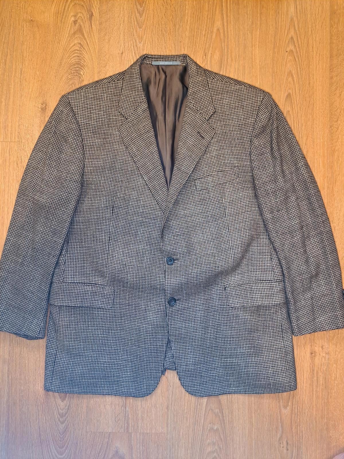 Hickey Freeman Hickey Freeman Sport Coat Mens 44S Brown Houndstooth Wool Size 44S - 1 Thumbnail