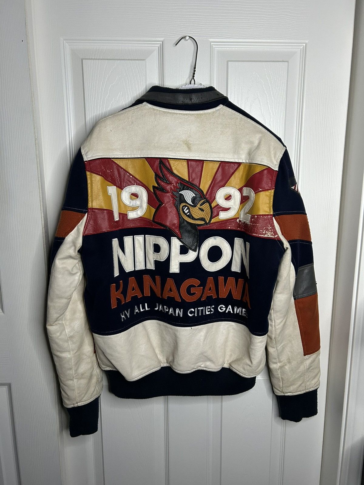 Japanese Brand Vintage All Japan Cities Games Leather Varsity Jacket Size US M / EU 48-50 / 2 - 1 Thumbnail