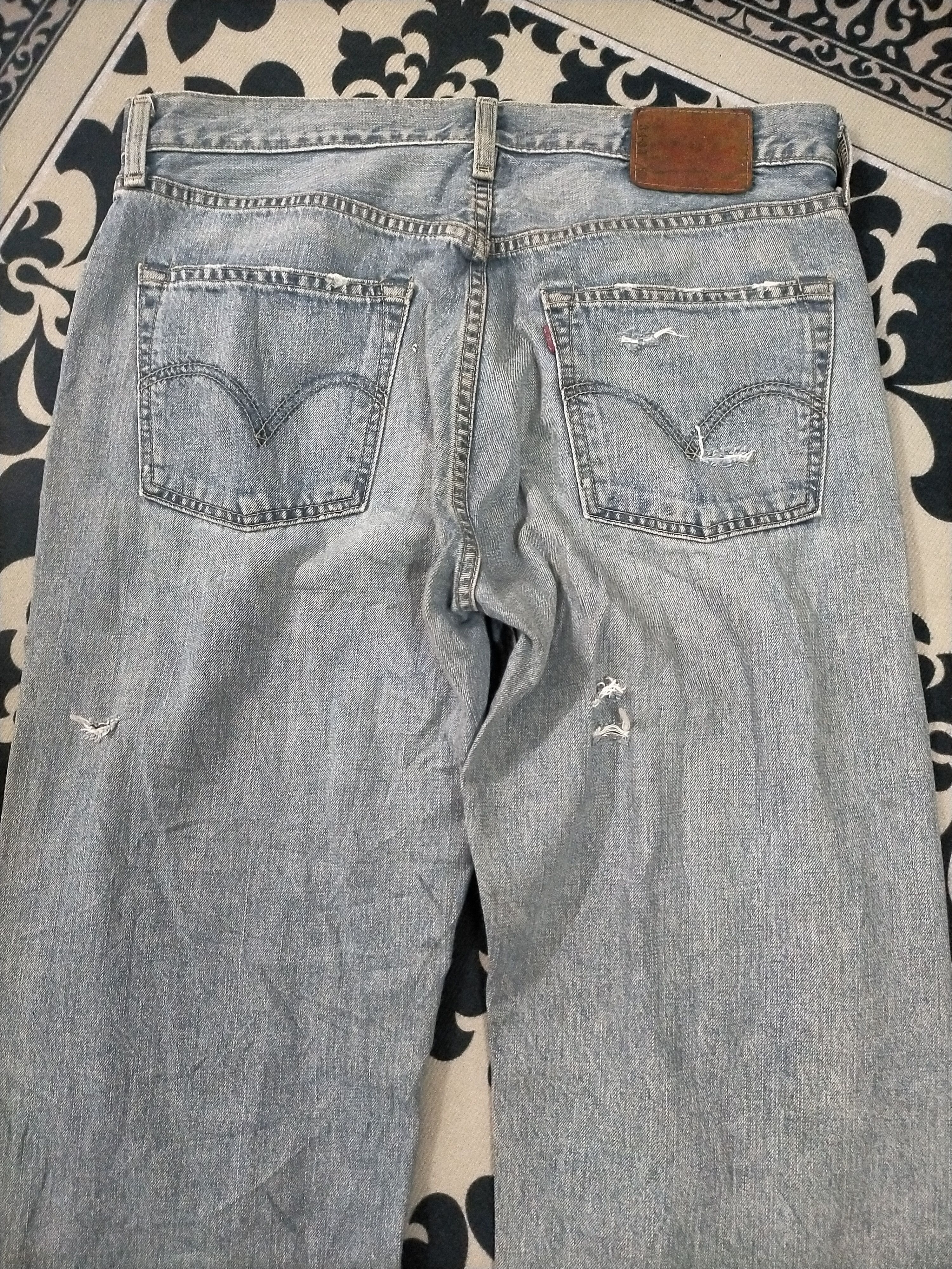 Levi's × Levi's Vintage Clothing 🔥Levis Distressed Mudwash Loose Baggy Jeans Size US 34 / EU 50 - 7 Thumbnail