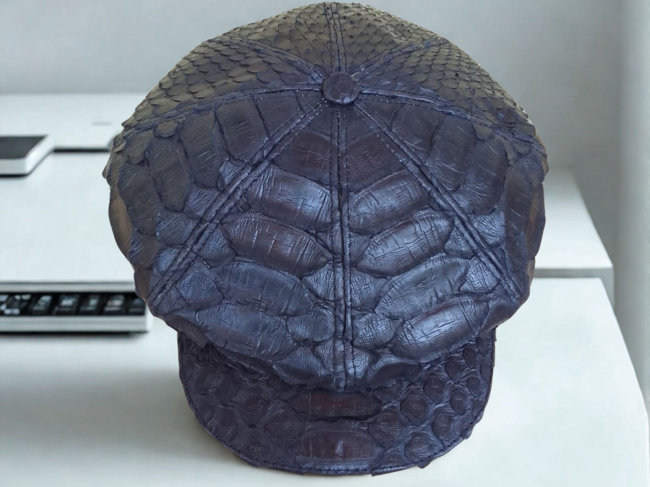 Handmade Newsboy Hat for Men Snakeskin Flat Cap Series Size ONE SIZE - 6 Thumbnail