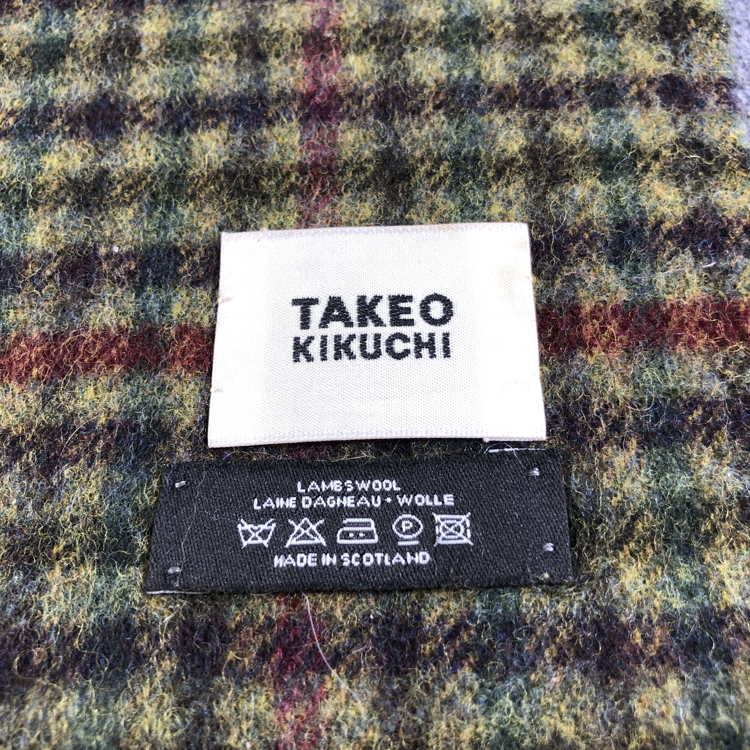 Takeo Kikuchi Takeo Kikuchi Gingham Wool Scarf Muffler Neckwear V2766 Size ONE SIZE - 4 Thumbnail