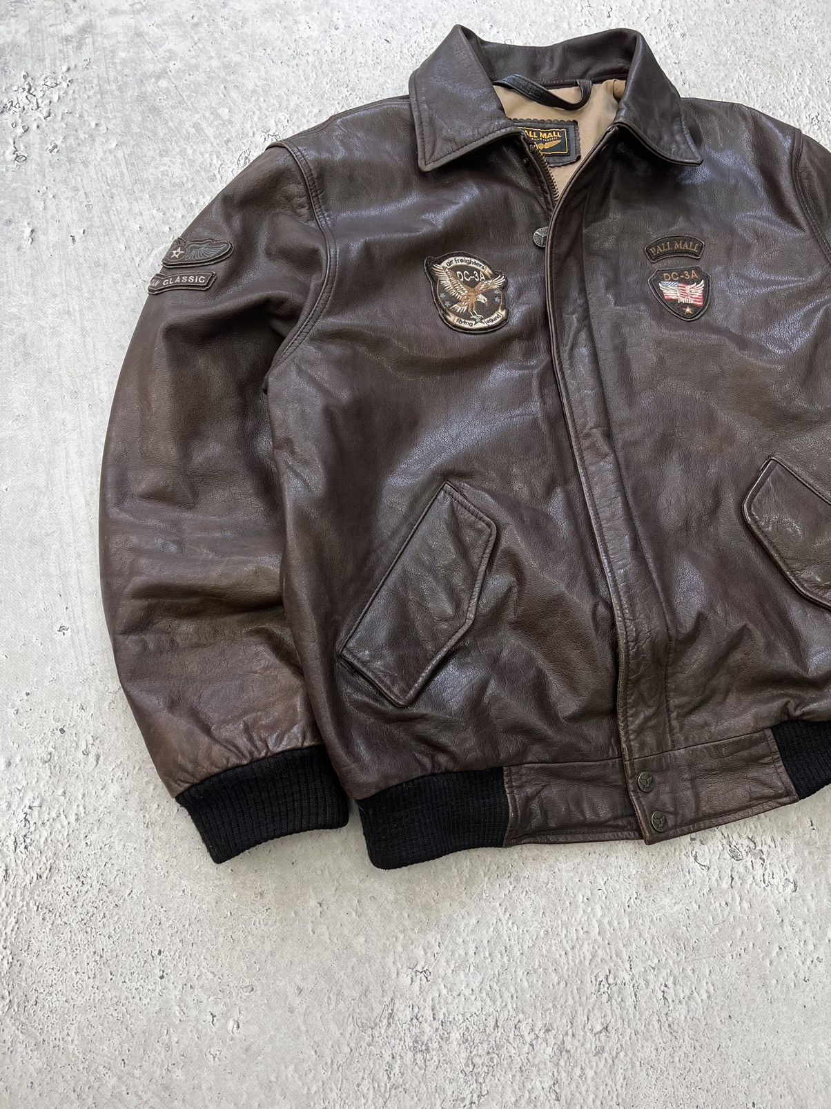 Vintage VINTAGE AVIATION LEATHER BOXY BROWN JACKET Size US L / EU 52-54 / 3 - 1 Thumbnail
